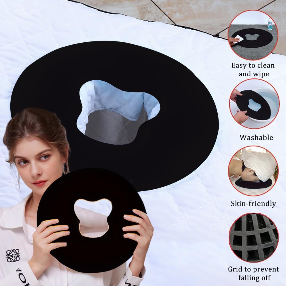 Silicone Face Massage Pillow,SPA Beauty Face Relax Headrest,Salon Skin Care Soft Overlay Travel Head Support,Black
