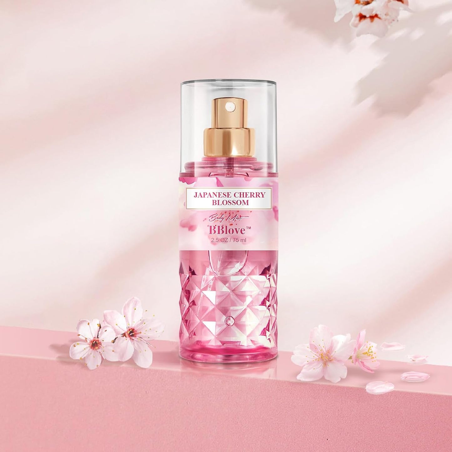 Japanese Cherry Blossom Bath and Body Gift Set - 2-Piece Travel Skincare Essentials (3oz Body Lotion + 2.5oz Fragrance Mist) Lightweight Hydrating Duo, Holiday Gift Set