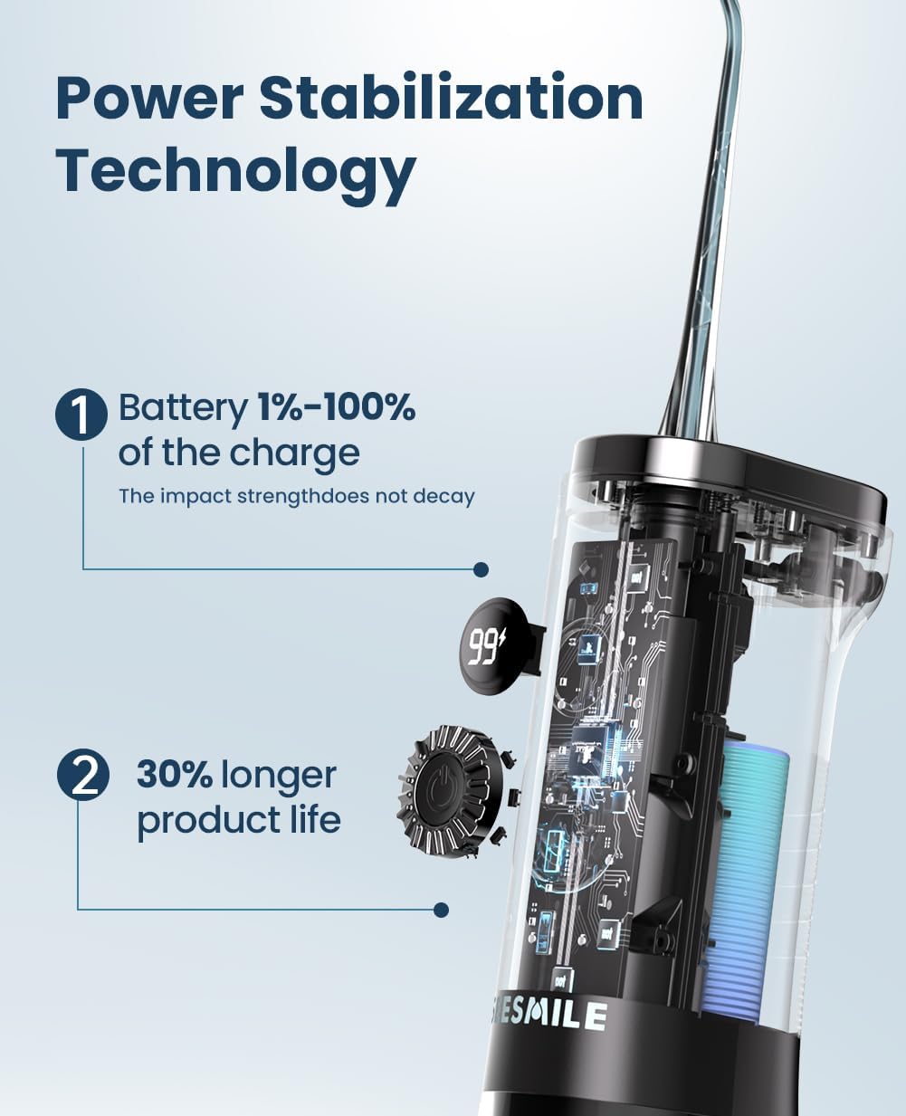 Water Dental Flosser Teeth Pick: 100 Modes Portable Cordless Oral Irrigator 300 ML Rechargeable Water Flosser IPX7 Waterproof Powerful Battery for Home Travel - Black