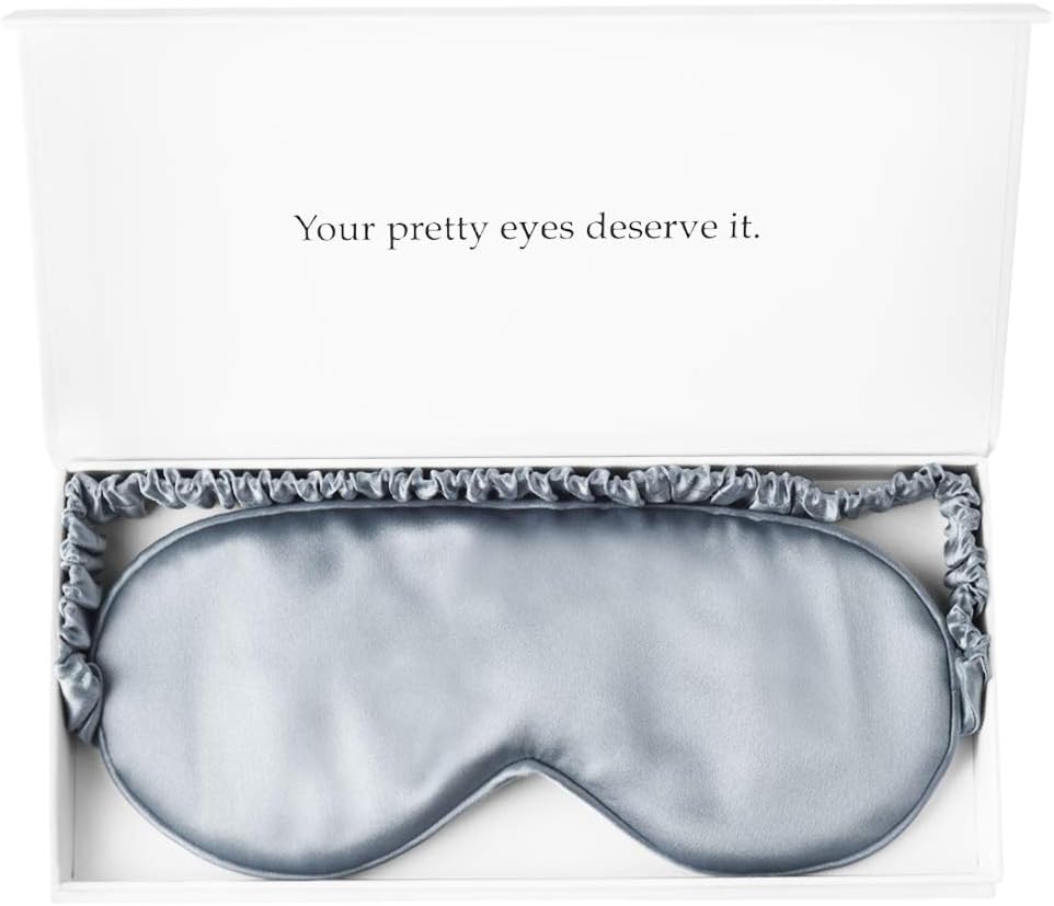 Silk Sleep Mask Light Blocking Luxury 19mm Silk Eye Mask 100% Mulberry Eye Cover Blindfold Ultra Soft Light and Comfy Anti Aging Skin Care with Travel Bag Gift Package