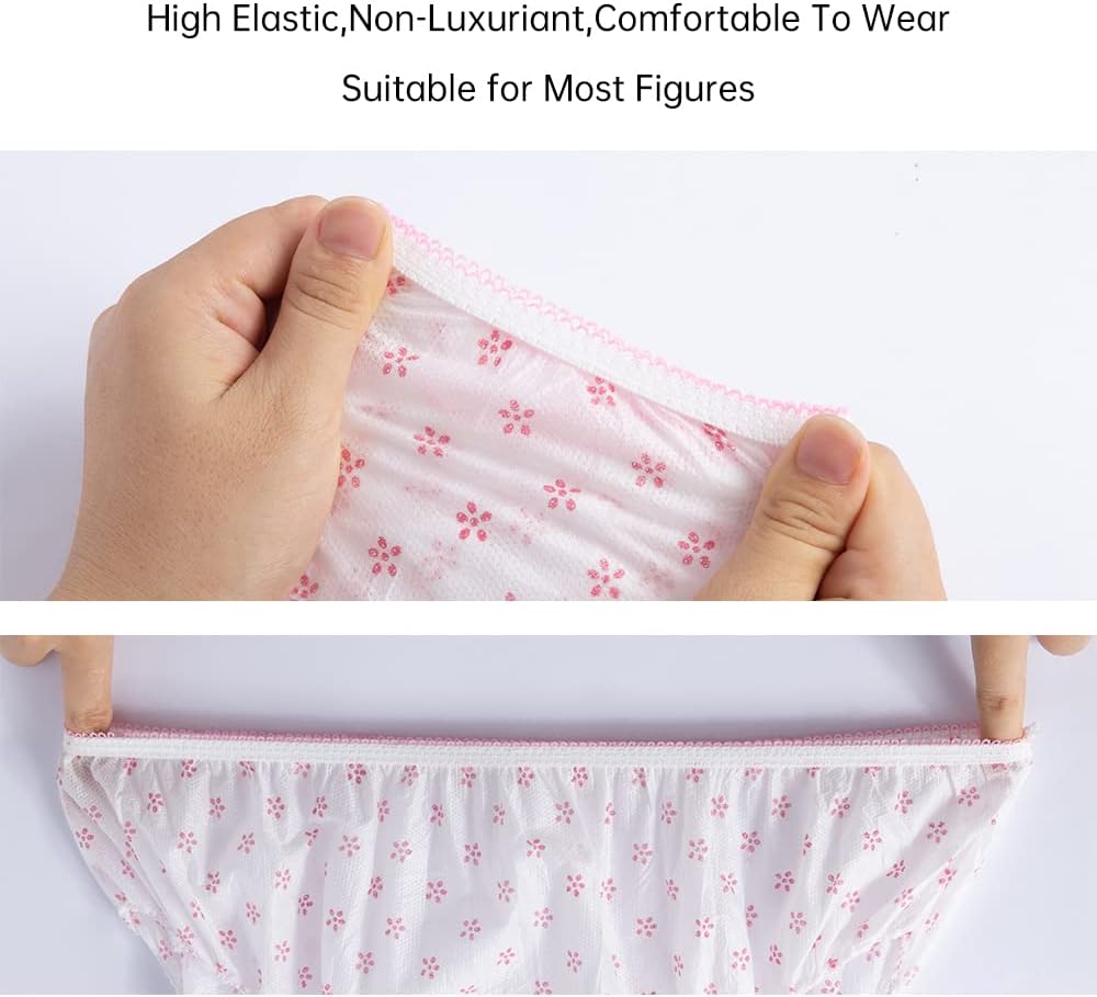 Women's Disposable Underwear Ladies Briefs Paper Printing Panties for Travel Hotel SpaHospital Stays Emergencies