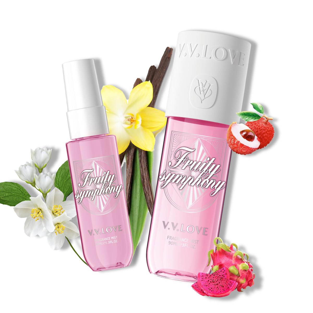 Hongsheng 2 PCS Women's Body Mist and Hair Fragrance Travel Set, 3 Fl Oz + 1.3 Fl Oz Spray, Sweet Scented Perfume Gift Set for Women (Fire Dragon)