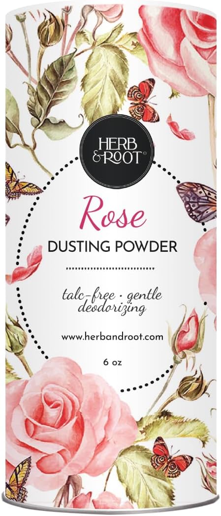 Herb & Root Talc-Free Body Powder Gift Set (Oprah's Favorite Things): Lavender, Rose, Vanilla Scents with Puff - Organic Arrowroot, Cornstarch, Dusting & Foot Powder for Women & Men