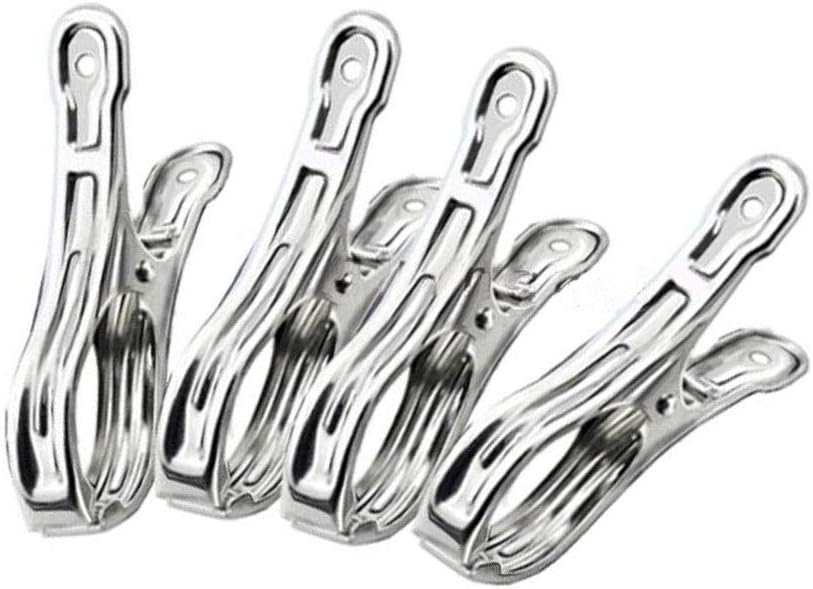Metal ClothesPins,Row Cover Clips 20 Pack 3.5 Inch Stainless Steel Pool Towel Clips,Chair Clips for Beach Towels,Garden Clips,Greenhouse Clamps:Quilts, Blankets from Blow Away Or Decline