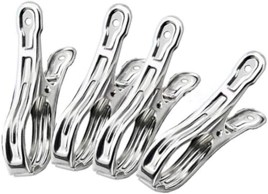 Metal ClothesPins,Row Cover Clips 20 Pack 3.5 Inch Stainless Steel Pool Towel Clips,Chair Clips for Beach Towels,Garden Clips,Greenhouse Clamps:Quilts, Blankets from Blow Away Or Decline