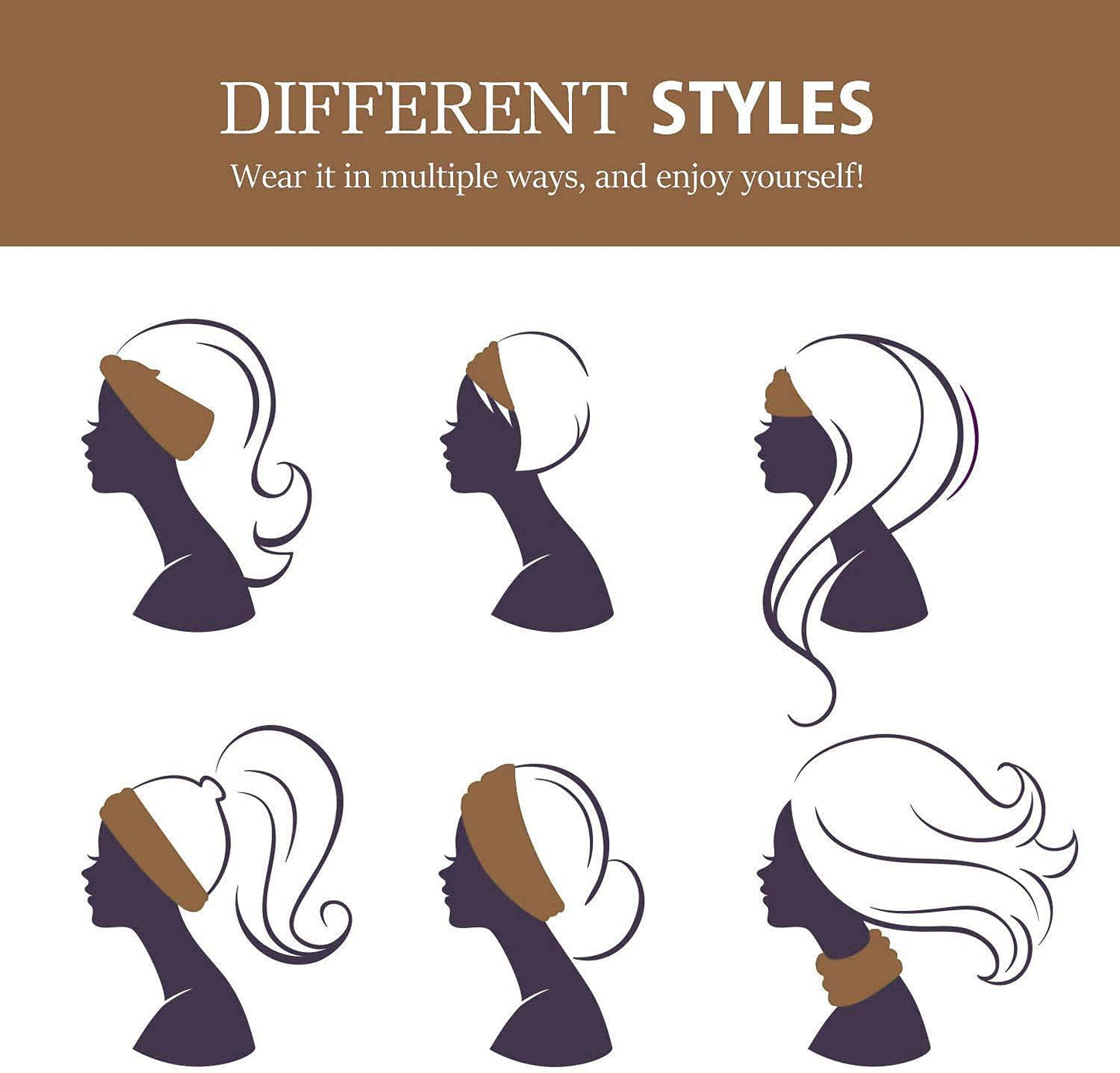 GiLi 2 Pack Wide Headbands for Women Boho African Knotted Non Slip Fashion Hair Bands Yoga Running Sports Workout Gym Head Wraps Elastic Soft Cotton Cloth Turbans Bandana for Girls (Brown,Red)