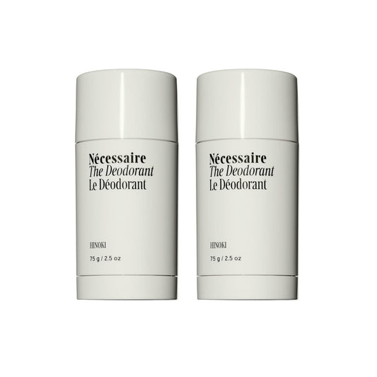 Nécessaire The Deodorant Hinoki | Natural Aluminum Free Deodorant For Women & Men. Extra Strength Treatment with Mandelic Acid. Free of Baking Soda, Ozokerite & Parabens (2x 75 g/2.5 oz)