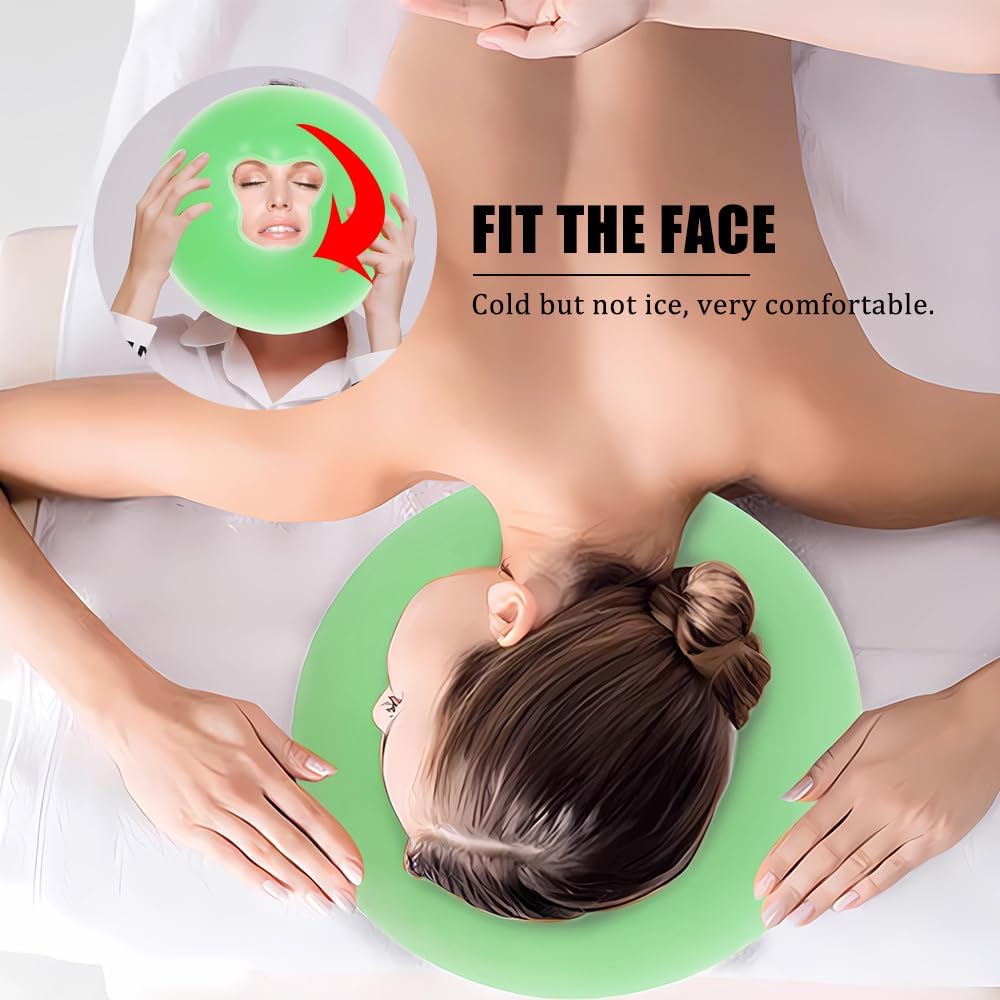 Silicone Face Massage Pillow,SPA Beauty Face Relax Headrest,Salon Skin Care Soft Overlay Travel Head Support,Green