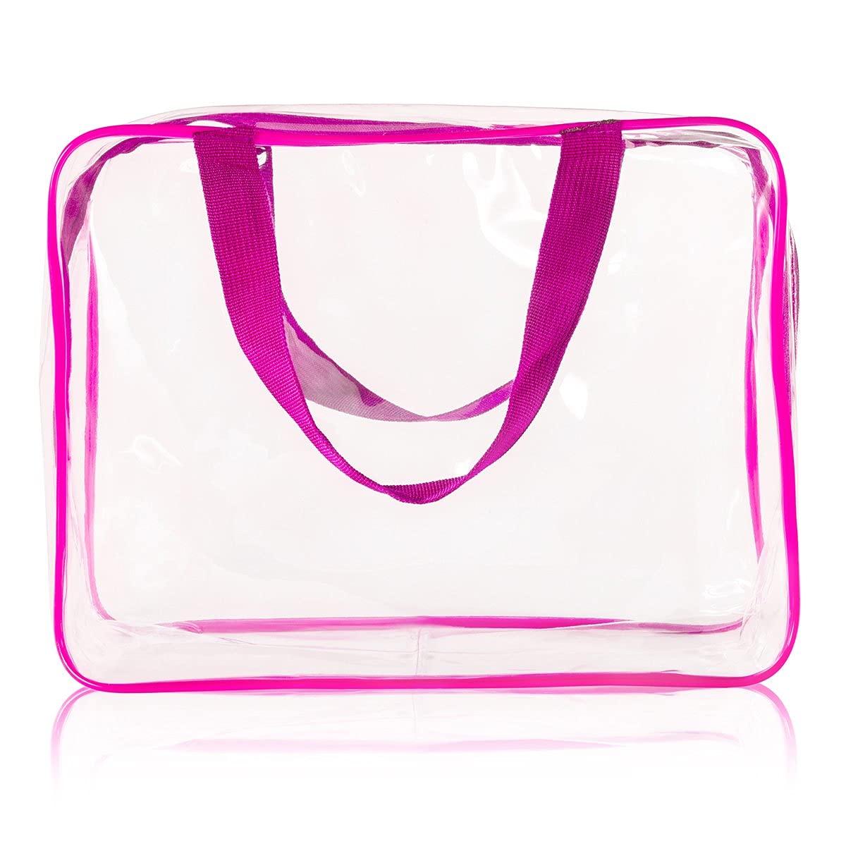 2Pcs Crystal Clear PVC Travel Toiletry Bag Kit for Women Men, Waterproof Vinyl Packing Organizer Storage Bags with Zipper Handle Straps, Cosmetic Pouch Carry on Airport Airline Compliant Bag Handbag