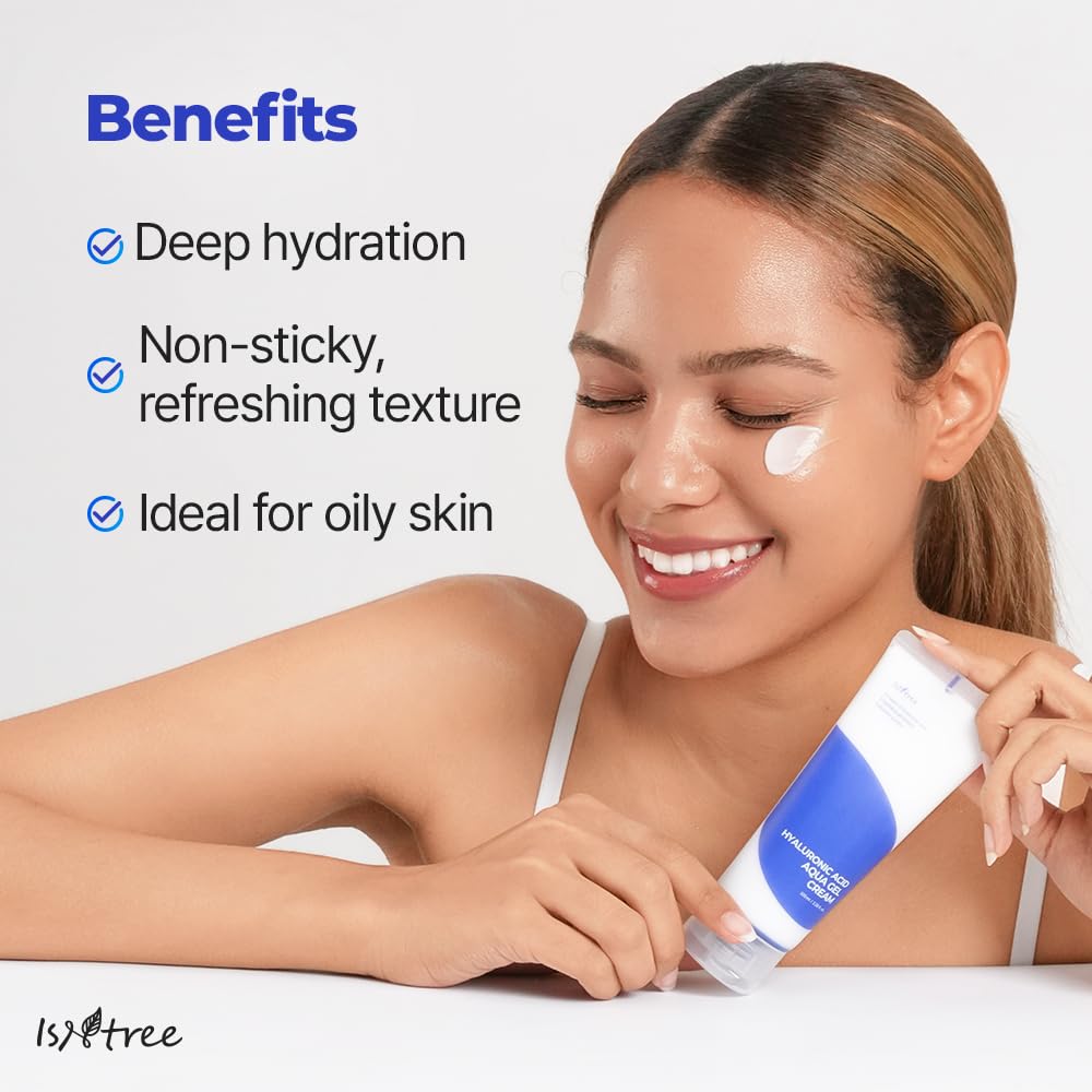 IsNtree Hyaluronic Acid Aqua Gel Cream 100ml, 3.38 fl oz | Korean Skincare | Lightweight Moisturizer | Quick-Absorbing Hydration | For Oily to Combination Skin