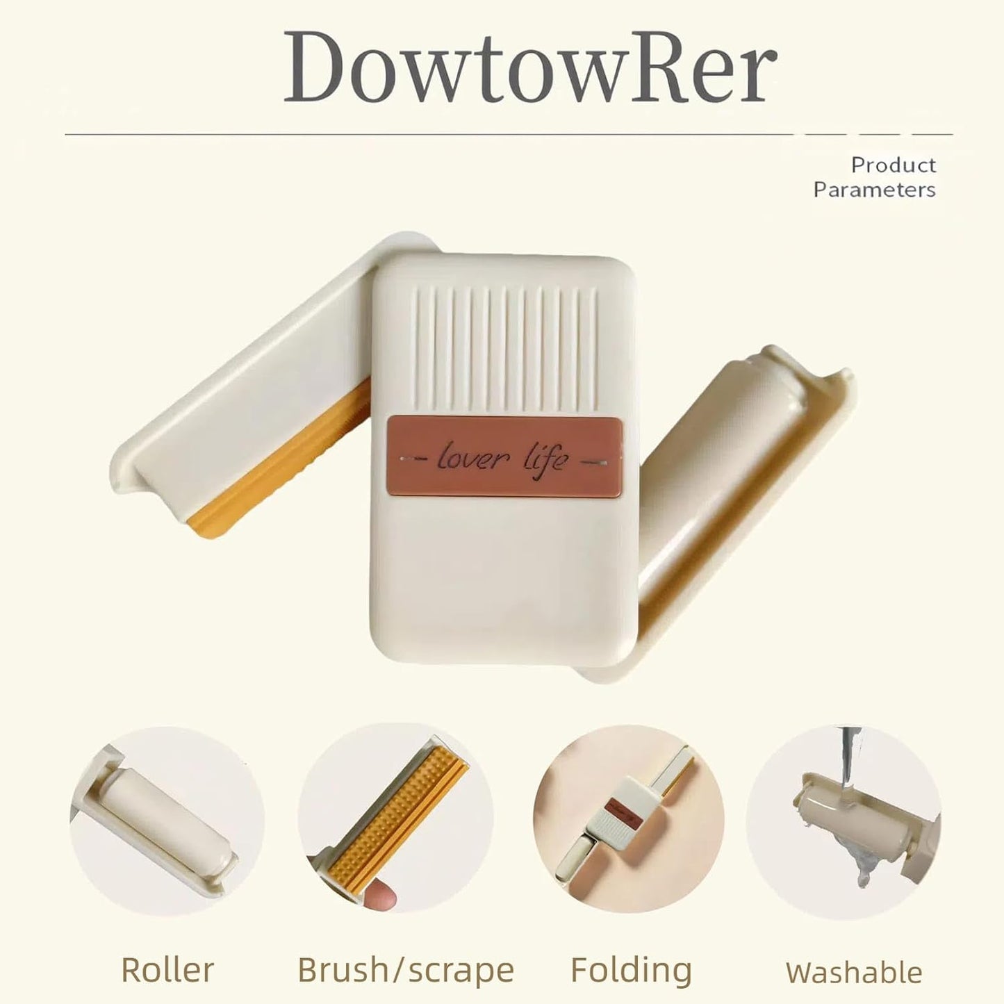 Mini Lint Roller Reusable Travel Lint Rollers for Clothes Portable Lint Remover for Pet Hair Purse Dust Fuzz Washable Sticky Small Size Compact 1.9''×1''×2.9''(White)