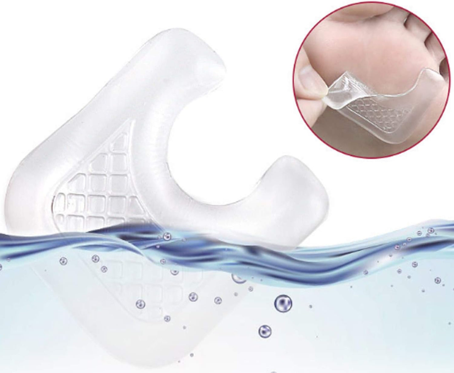 10 Pieces Waterproof Toe Cushions Pads, U-Shaped Gel Callus Pads from Rubbing, Reusable Callus Cushions