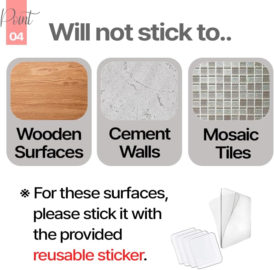 Silicone Wall Mounted Organizer - Made in Korea, BPA Free - Storage with Hook - Bathroom and Living Room, Remote Control & Shower Caddy (Puppy Hook(Navy), Poket Holder(Navy))