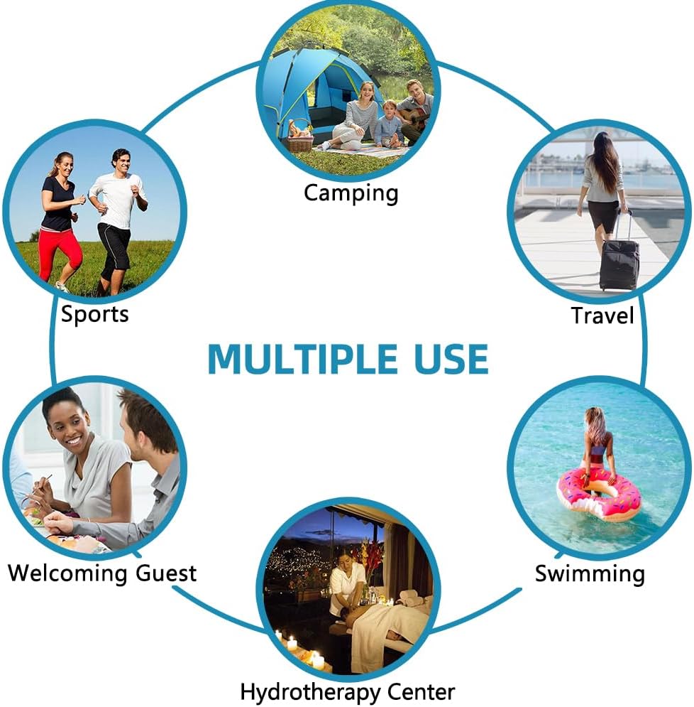 Reusable Travel Towel Compressed, Larger and Thicker Compressed Towel Tablets, Disposable Bath Towel for Camping Hiking Beach Swim(63x31 inch,6 Pack)