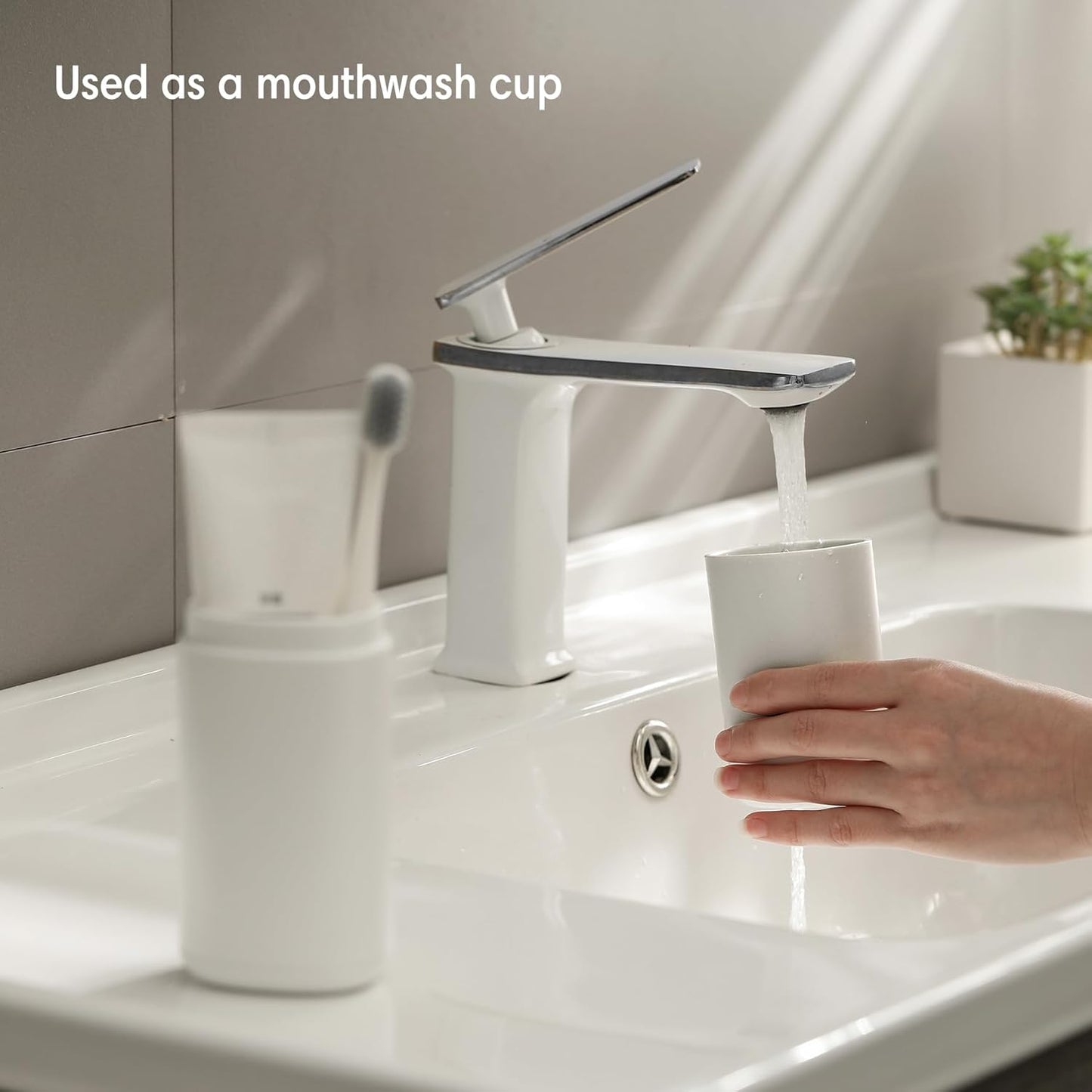 BALUCA Travel Toothbrush Case, Portable Tooth Brush Holder and Toothpaste Cover Container with Mouthwash Cup, Compact Oral Clean Tools Organizer for Traveling/Camping/School/Home - Large Capacity