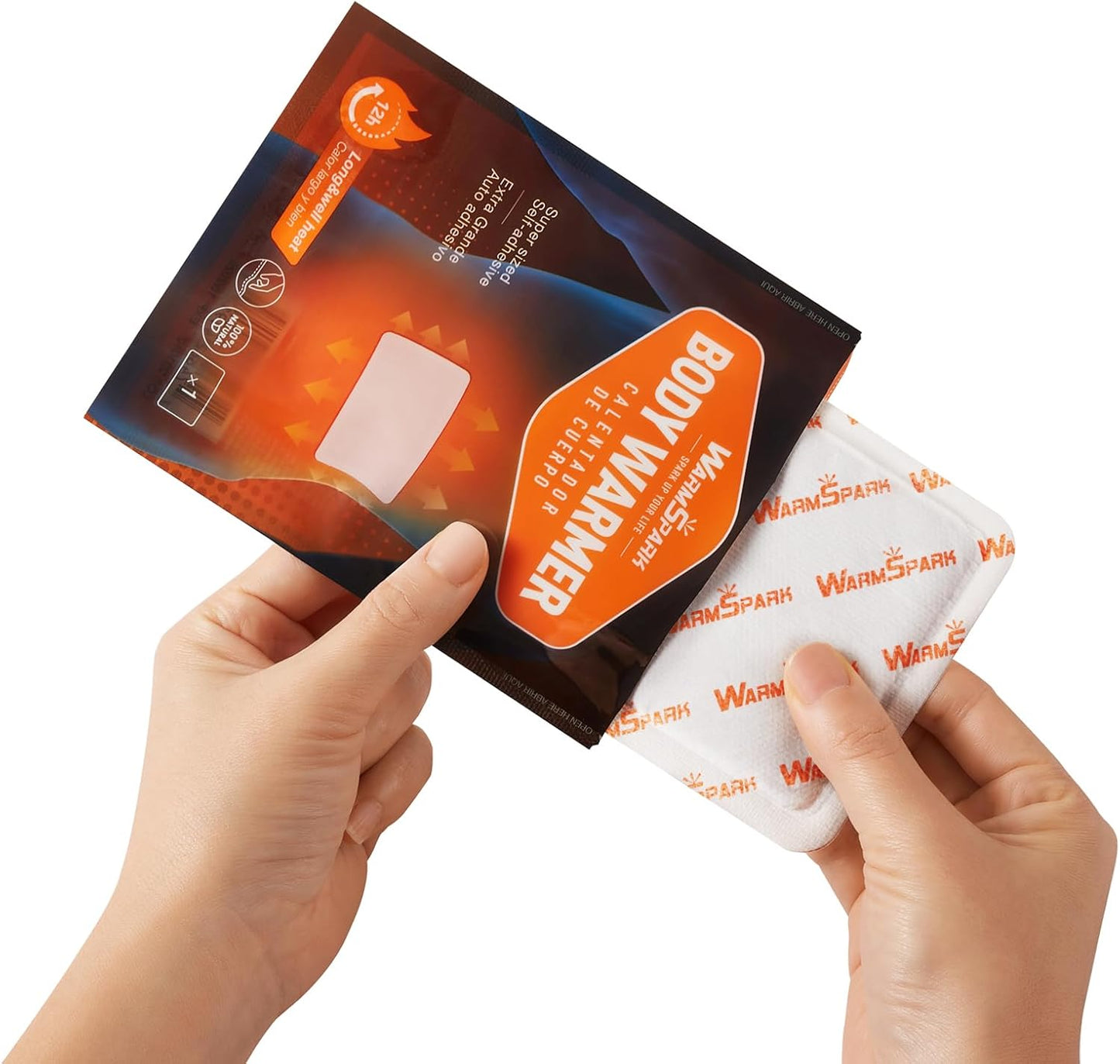 Body Warmers with Adhesive - Heat Warmer Patch Disposable Air Activated Hot Warmers - Up to 12 Hours of Heat - WarmSpark