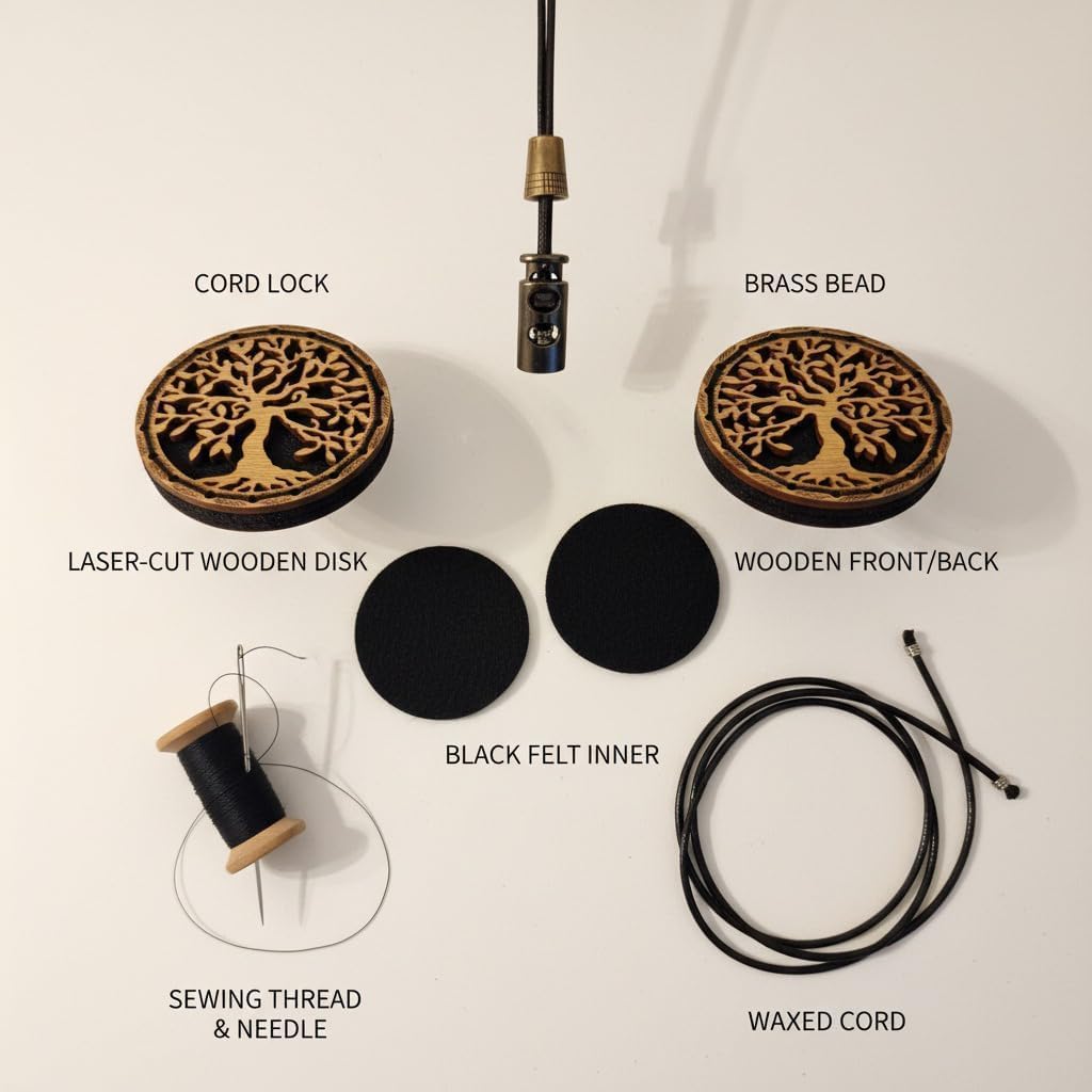 Wood Car Air Freshener — Handmade Car Air Freshener — Tree Of Life Designed Fragrance Oil Diffuser in Wooden Gift Box — Aromatherapy Gift Set with Ocean Breeze Fragrance Oil - 10 ml