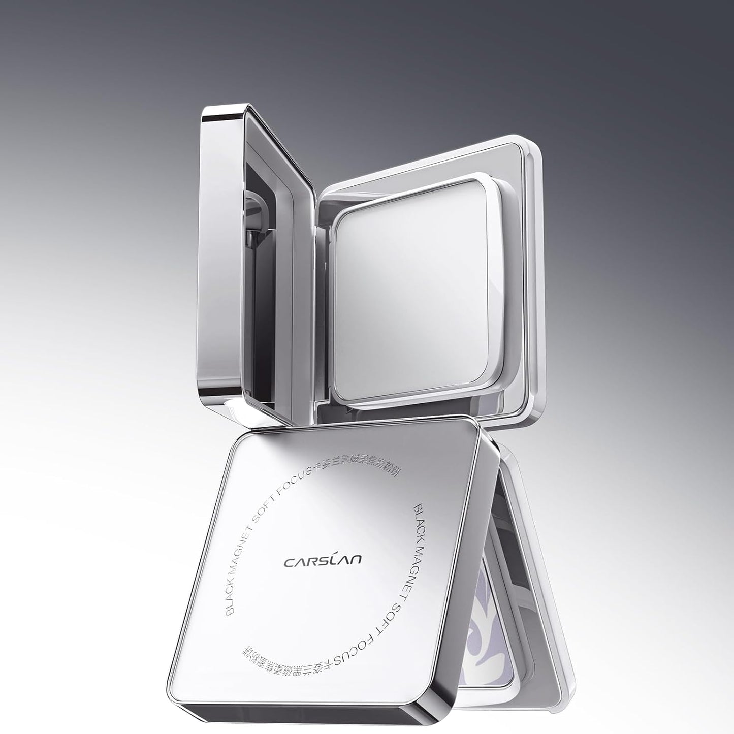 CARSLAN 2.0 Black Magnet Soft Focus Powder, Waterproof Translucent Pressed Setting Powder, 24H Longlasting Talc-Free Face Powder, Oil Control Compact Makeup,03 Blue Purple For Sensitive Skin, 0.28Oz