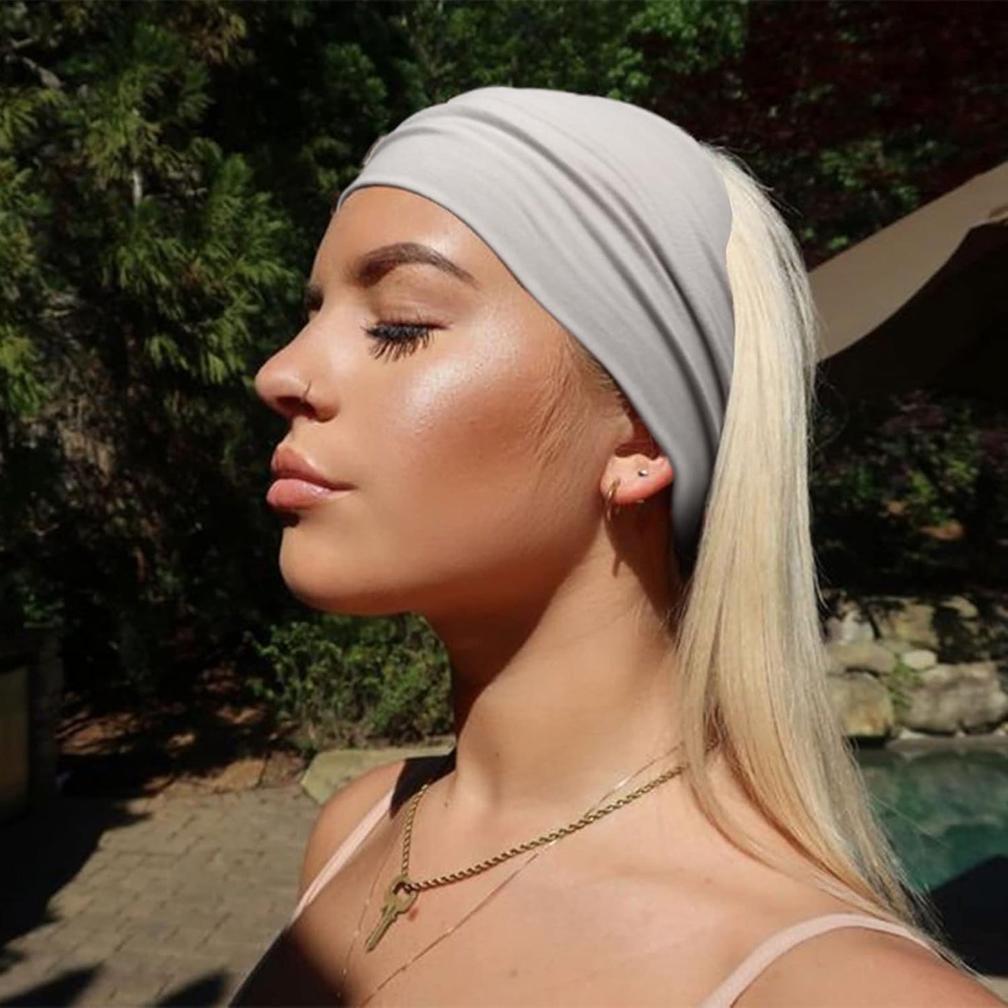 Extra Wide Headbands for Women Large Turban Headband Non Slip Boho Elastic Hairband Hair Twisted Knot Head Bands Accessories