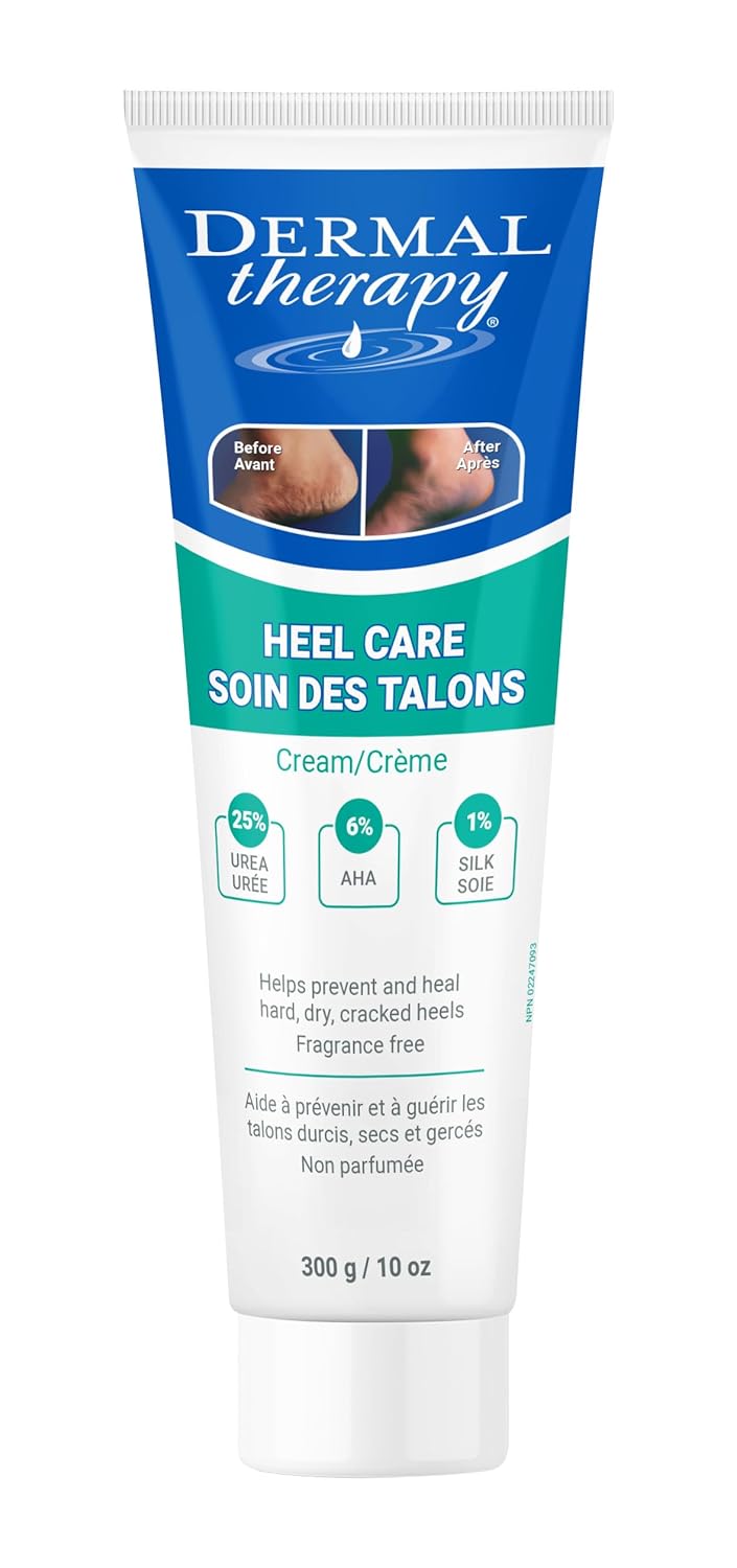 Dermal Therapy - Heel Care Cream, Foot Cream for Dry Cracked Heels, Intense Foot Moisturizer with Urea and AHA, Foot Lotion with Non-Greasy Formula, 300g