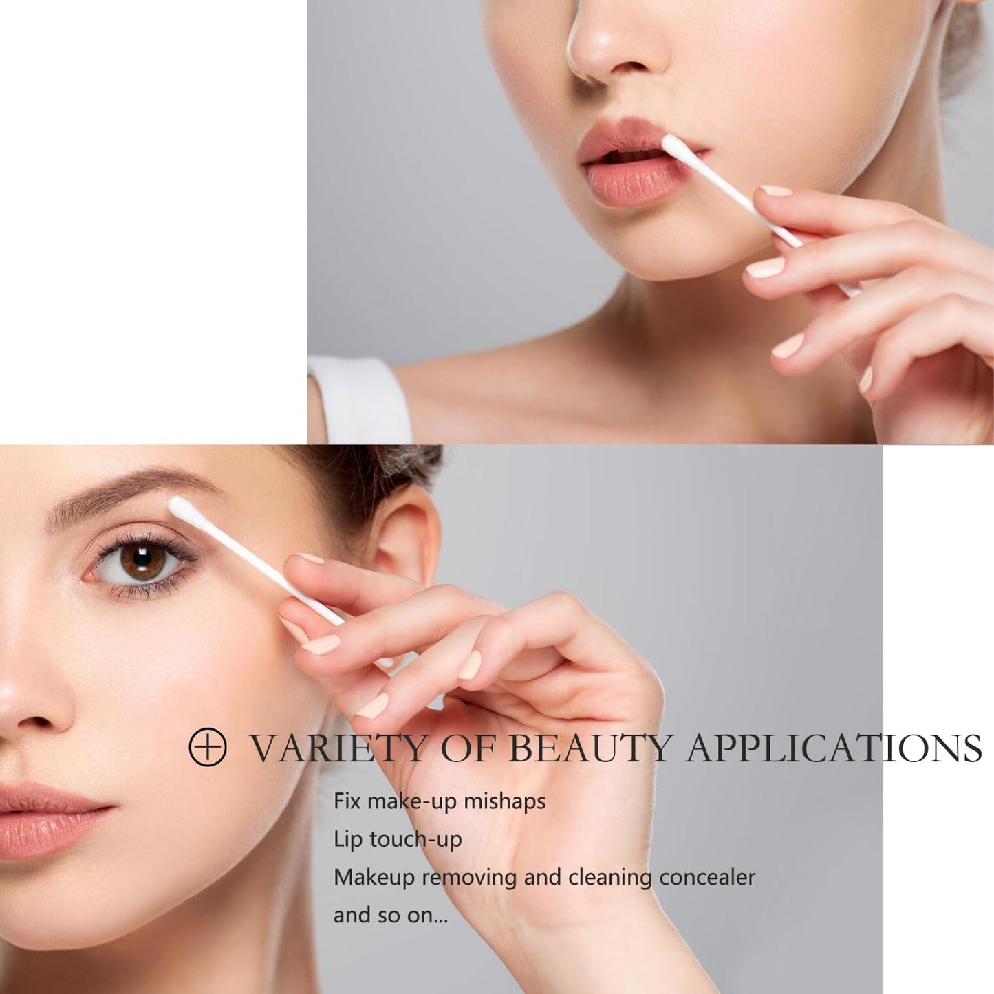 Cotton Swabs with Paper Sticks 1000ct,Double Tipped Natural Cotton Buds