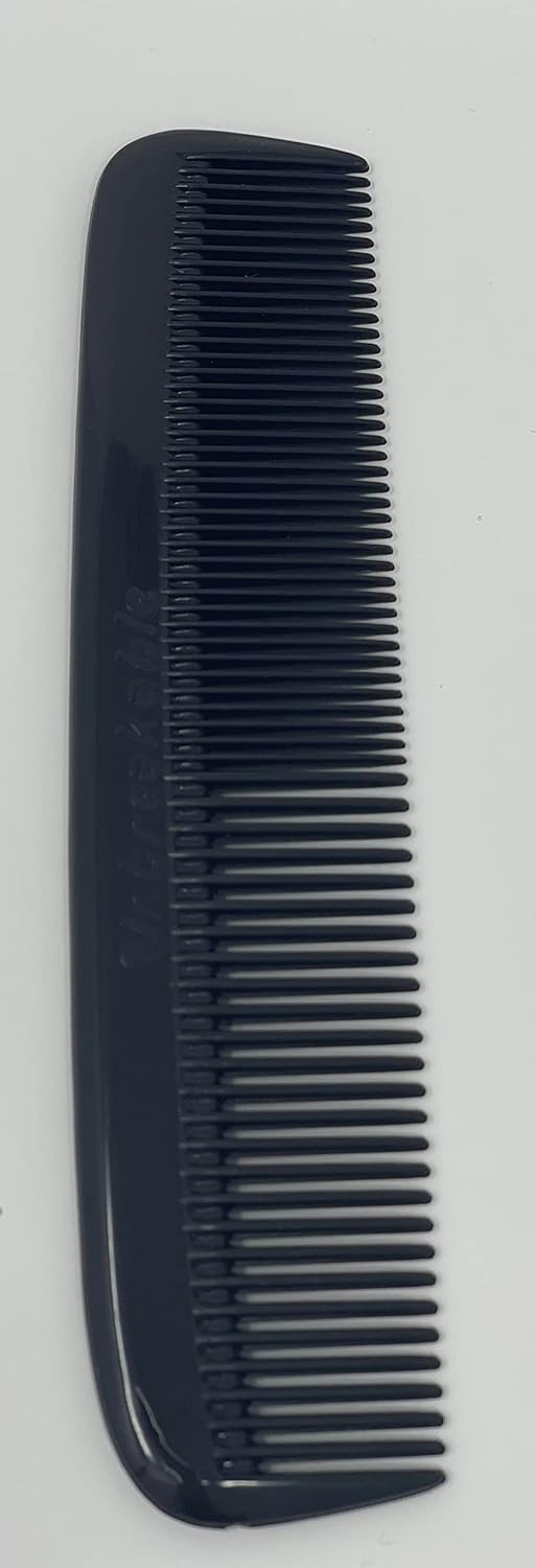 G.B.S (5 Pack) Pocket Comb Black Unbreakable Round Teeth Course Fine Pocket Beard & Mustache Combs for Men's Hair | Sideburns Travel-Friendly Symmetry, Friendly Birthday Gifts