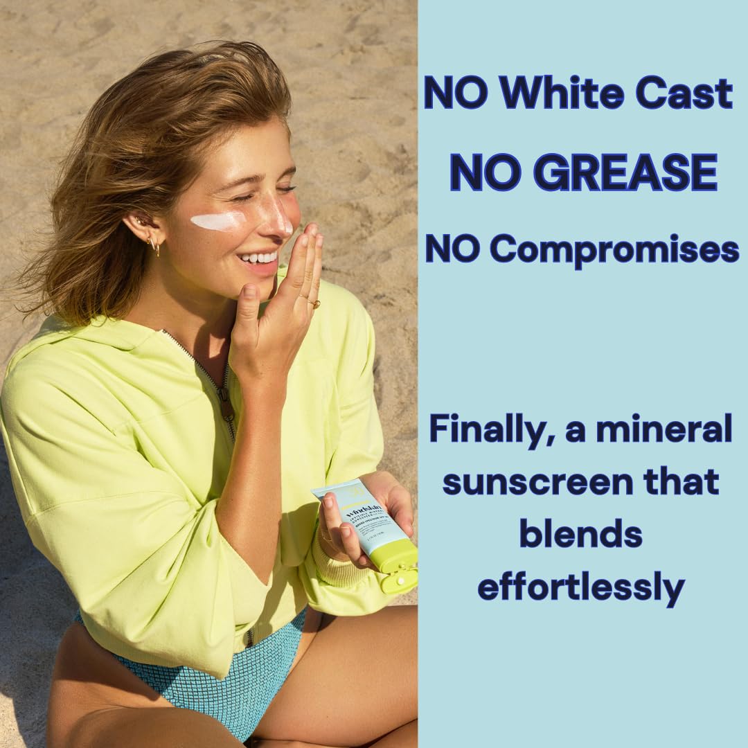 Sensitive Mineral Sunscreen Face SPF30 moisturizer, No white cast I Anti Aging I Non Toxic I Eco Friendly I made with zinc oxide for sensitive skin and acne prone skin, dermatologist recommended