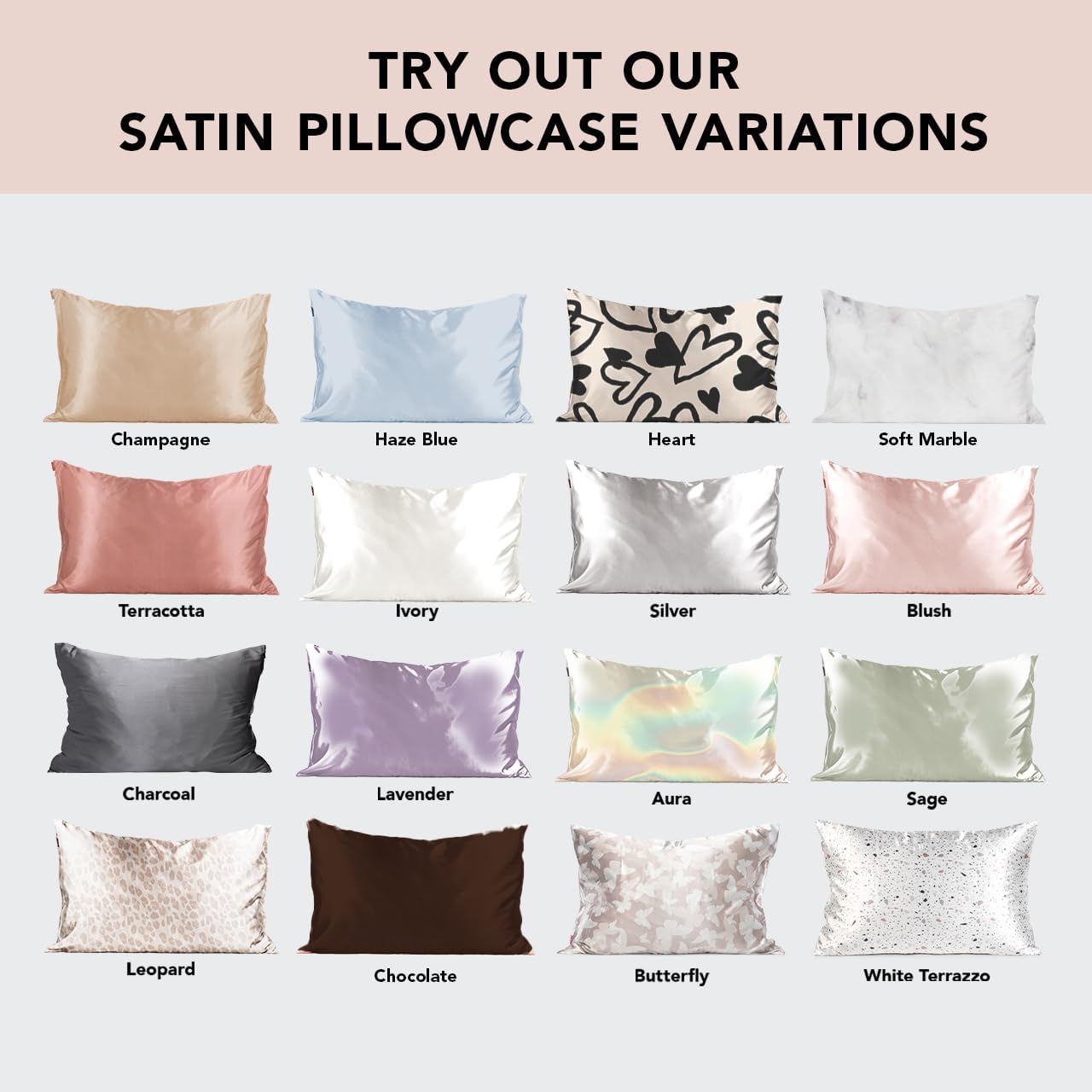 Kitsch Satin Pillowcase with Zipper for Hair & Skin, Softer Than Silk Pillow Cases Queen, Wrinkle-Free, Smooth and Cooling Satin Pillow Covers, Standard Size 19"x26" - Sage