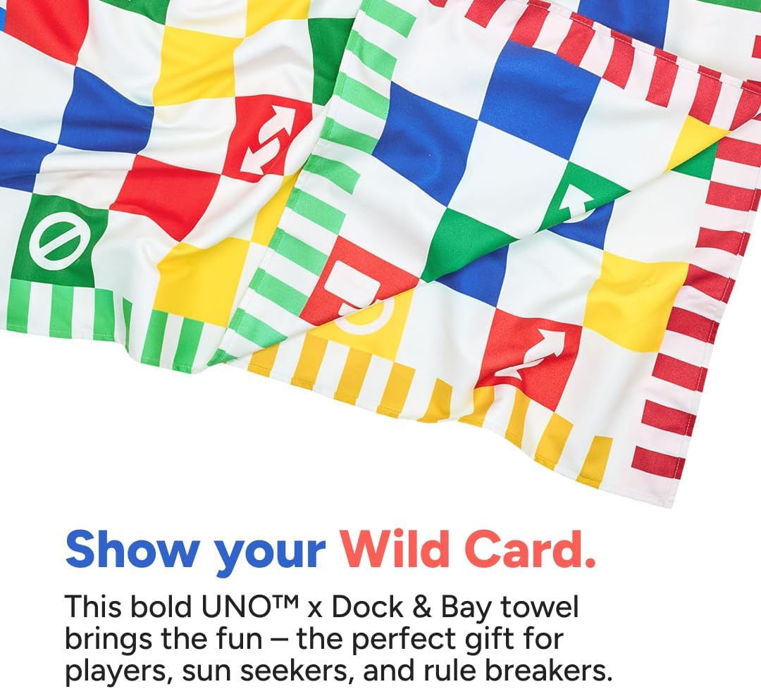 Dock & Bay Beach Towel - Quick Dry, Sand Free - Compact, Lightweight - 100% Recycled - Includes Bag - Wild Card - Extra Large (200x90cm, 78x35)