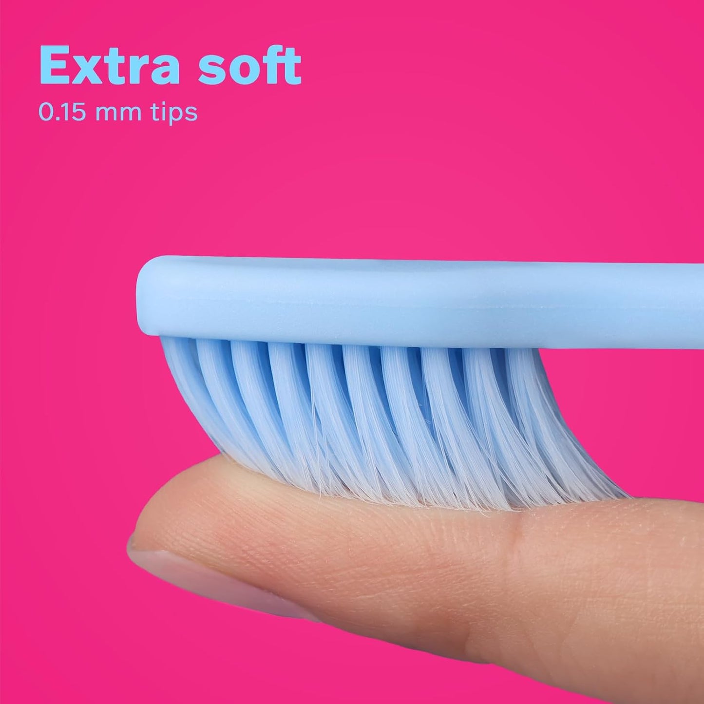 Max Extra-Soft Toothbrush for Adults Sensitive Gums – Gentle Bristles, Wide Angled Head for Back Teeth, Ergonomic Non-Slip Grip, BPA-Free Handle, Individually Wrapped, 4-Pack(Blue)