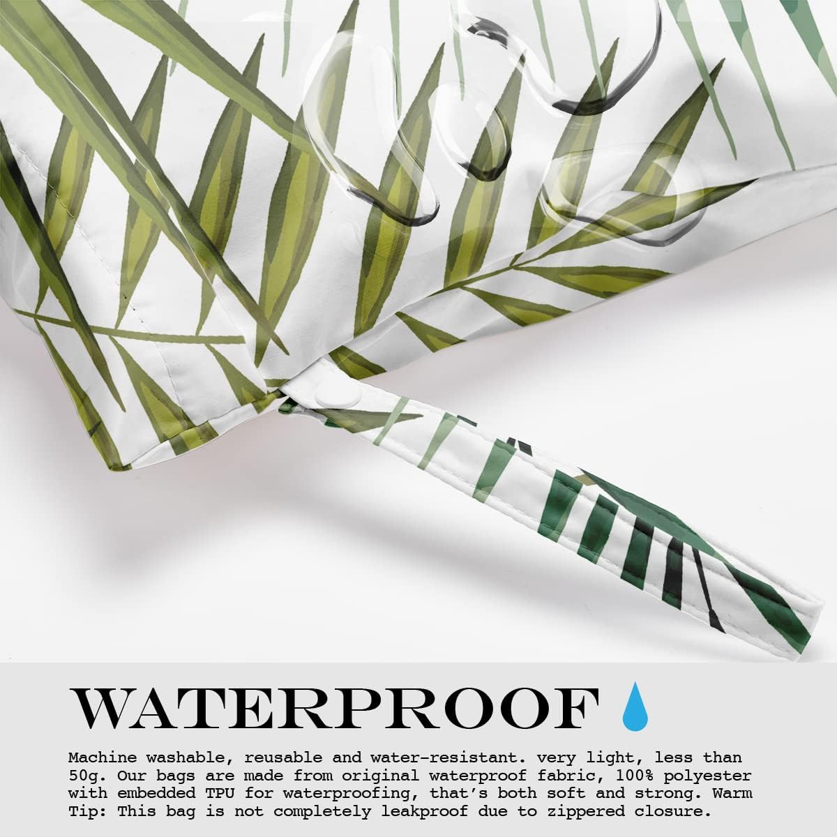 Wet Bag, Wet Dry Bag, Wet Bag for Swimsuit, Travel, Beach, Pool, Diapers, Dirty Yoga Gym Clothes, Makeup Bag, Waterproof Tropical Palm Leaves Decor Jungle Palm Leaf Favors