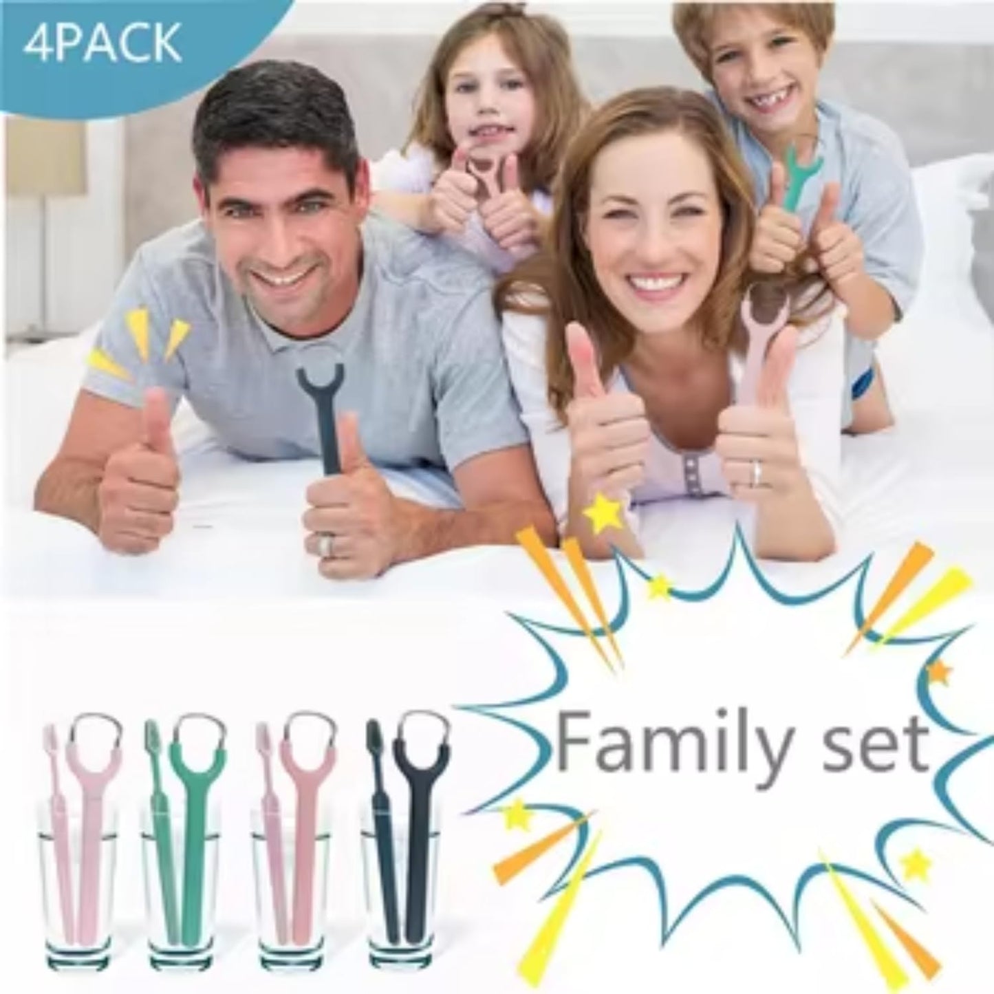 Tongue Scraper for Adults and Kids - Hygienic Metal Tongue Cleaner with Silicone Handle, Ergonomic Stainless Steel Design, Eco-Friendly and Sustainable Tongue Scraper