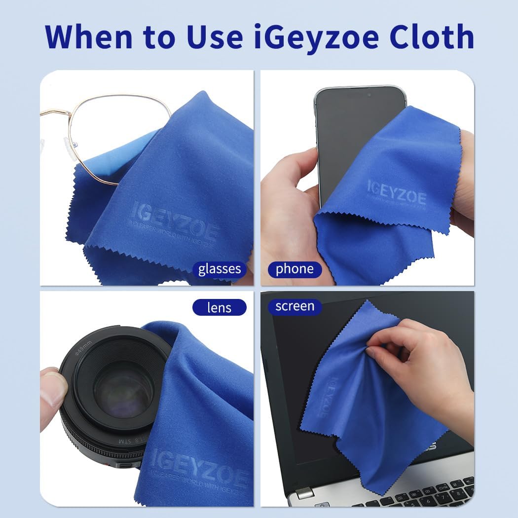 20 Pack Microfiber Glasses Cleaning Cloths - Glasses Wipes Ultra Soft & Reusable Eyeglass Lens Cleaner for Eyeglasses, Cameras, Phones