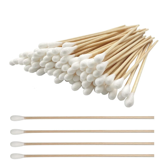 6 Inch Long Cotton Swabs,2000pcs Cotton Swabs,Long Cotton Swabs with Wooden Handle,Great for Gun Cleaning,Pet Care and Makeup