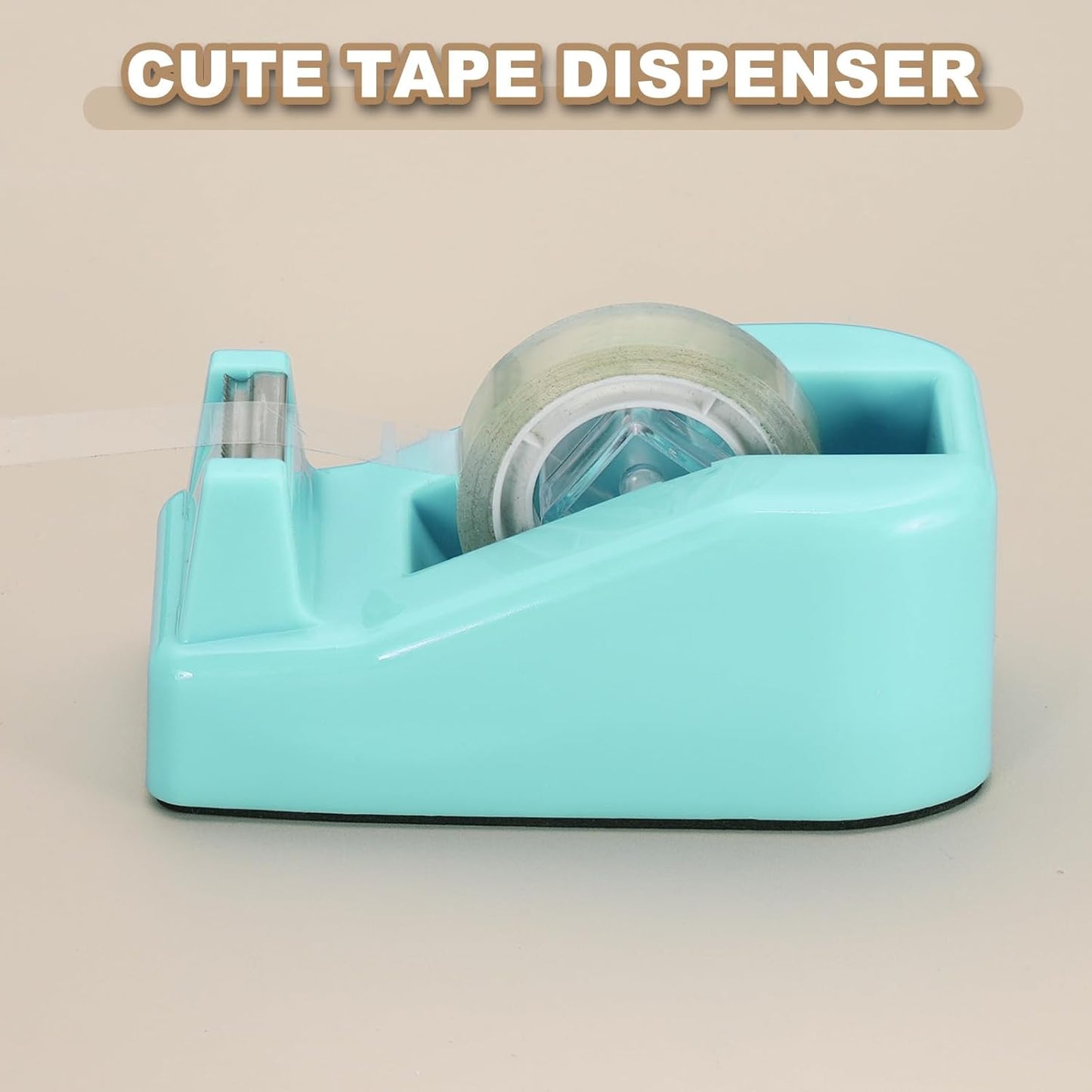 PATIKIL 2pcs Tape Dispenser Desk, Small Tape Dispenser Cute Desktop Dispenser Holder for Tape Office Desktop, Cyan Blue