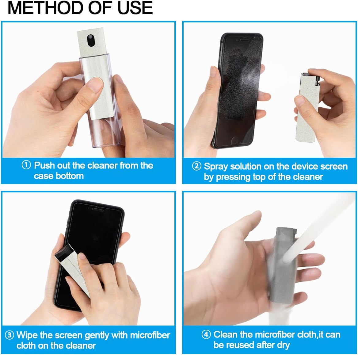 walrfid Car Screen Cleaner Spray, Electronic Touchscreen Mist Cleaning Brush Kit for TV, Laptop, iPad, iPhone, Cellphone, MacBook Pro, Tablet, PC, Computer, Monitor, LCD Screens, Eyeglasses - Cream