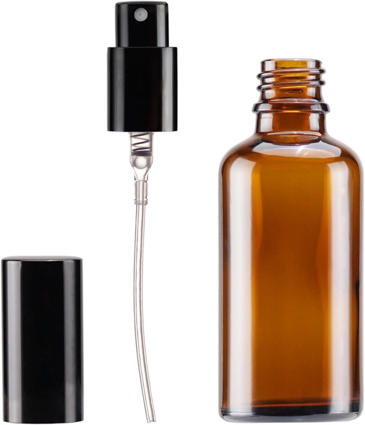 YIZHAO Amber Glass Spray Bottles 2oz, with Small Fine Mist Spray, Metal Cap, Refillable for Essential Oil,Travel,Cleaning,Perfume,Aromatherapy,Makeup – 6 Pcs