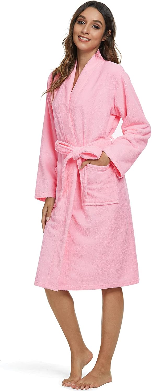 Orrpally Women Kimono Robes Lightweight Terry Cloth Bathrobe Knee Length Bath Robe