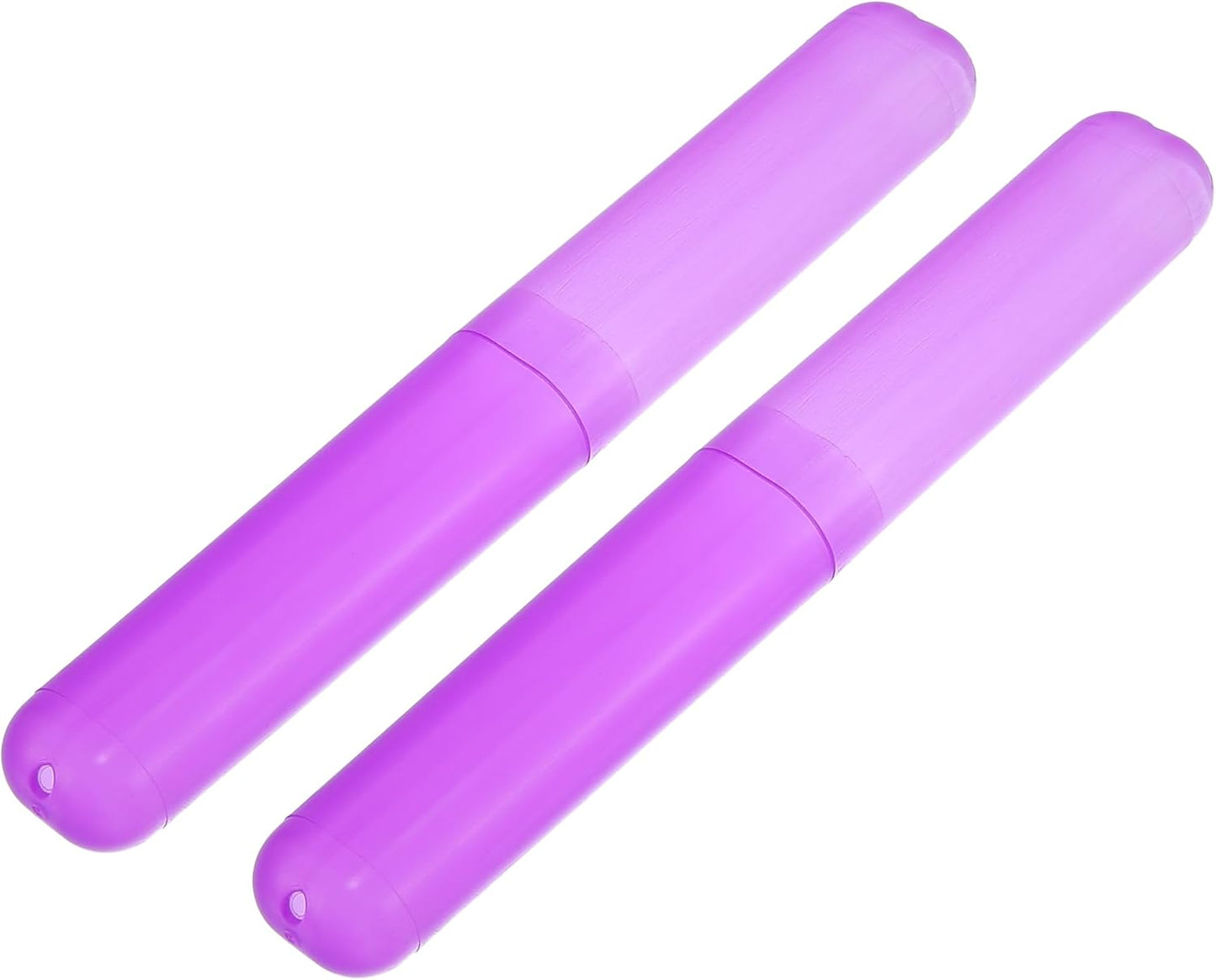 VOCOSTE 2 Pcs, Toothbrush Travel Case, Plastic, Lightweight, Purple, 7.48"x1.06"