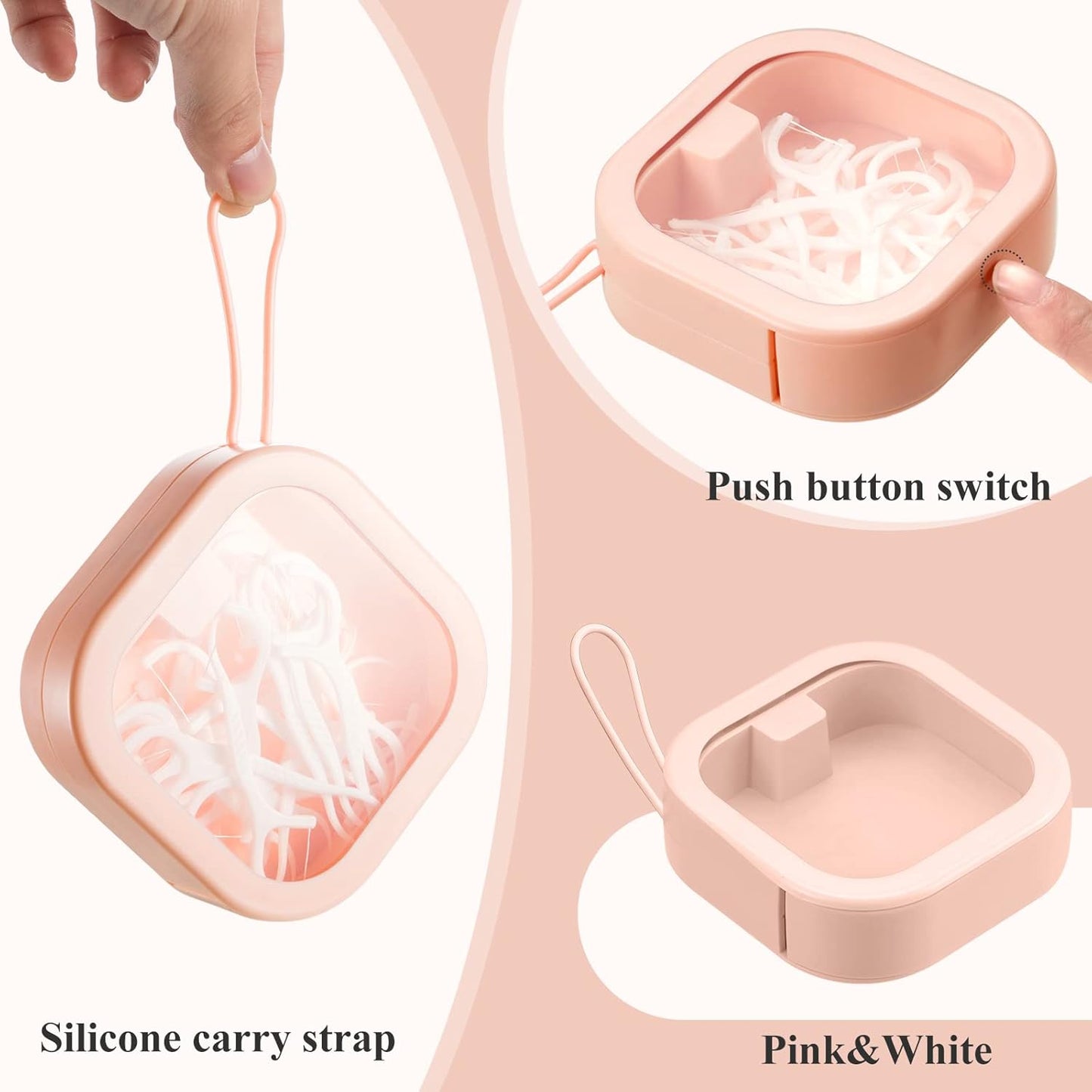 Kathfly 4 Pcs Pink Hair Tie Organizer Portable Hair Accessory Storage Containers Stackable Tie Bobby Pin Holder Home Cotton Swab Dispenser Accessories Jewelry Organizer Box