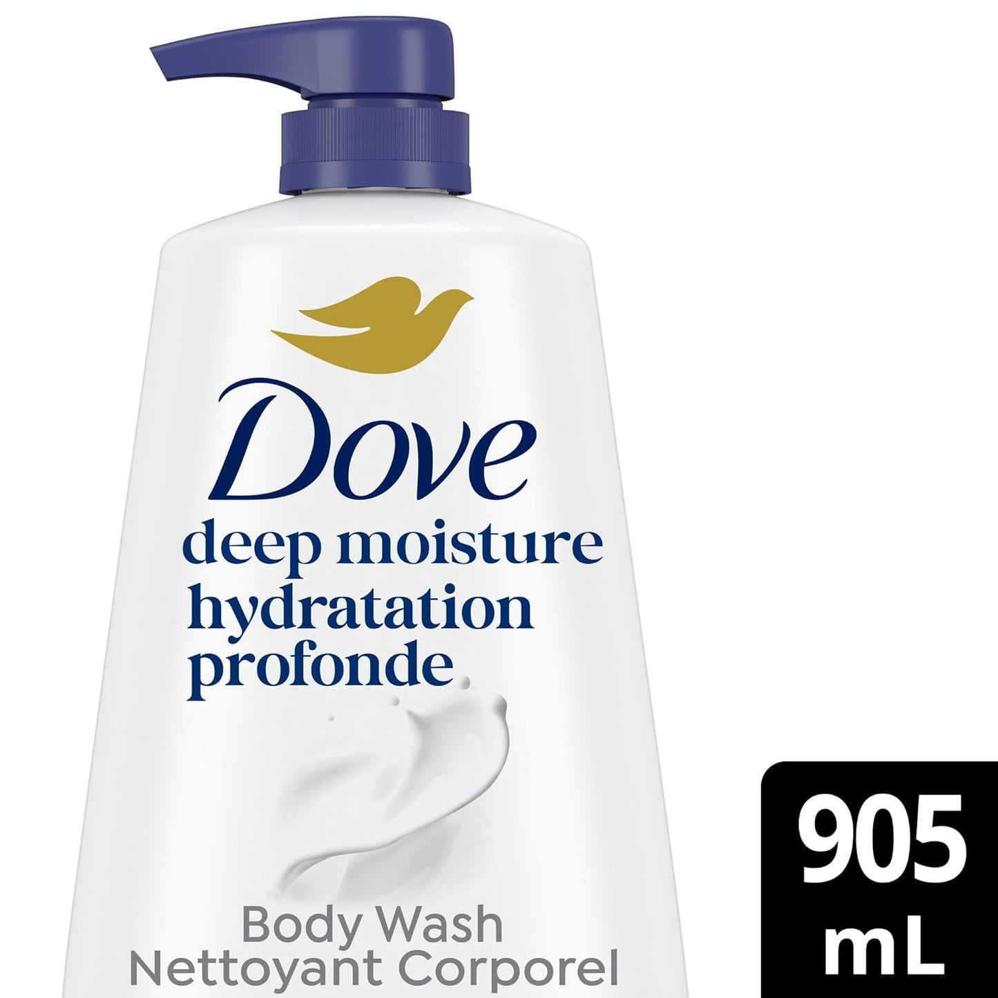 Dove Body Wash with Pump with Skin Natural Nourishers Instantly Soft Skin and Lasting Nourishment Deep Moisture Cleanser Effectively Washes Away Bacteria While Nourishing Your Skin 34 oz (Pack of 3)