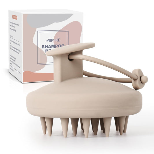 AIMIKE Scalp Massager Shampoo Brush, Soft Silicone Hair Scrubber for Washing Hair, Dandruff Removal & Scalp Scrubber Hair Growth Stimulator, Scalp Brush/Exfoliator Brush On Dry & Wet Scalp