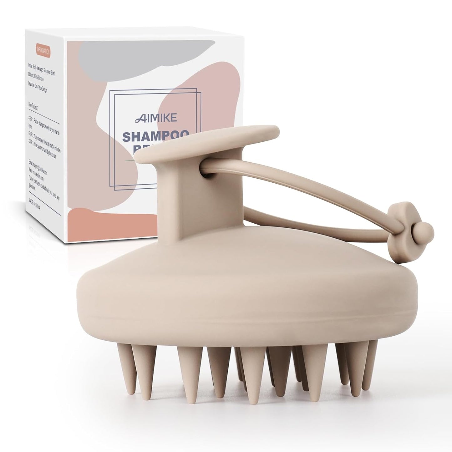 AIMIKE Scalp Massager Shampoo Brush, Soft Silicone Hair Scrubber for Washing Hair, Dandruff Removal & Scalp Scrubber Hair Growth Stimulator, Scalp Brush/Exfoliator Brush On Dry & Wet Scalp