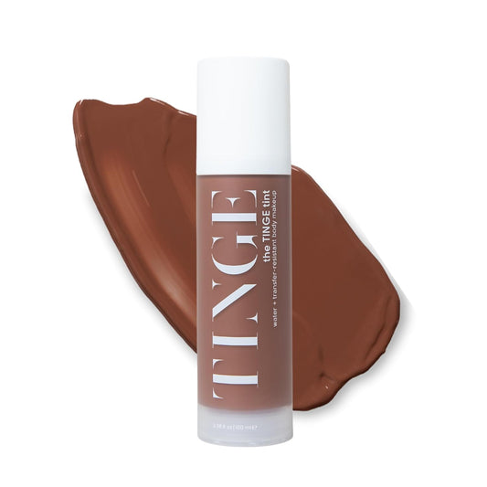 Tinge Tint Body Makeup, Lasts Up to 48 Hours, Medium Coverage Cream With Amino Acids, Hyaluronic Acid & Lysine, Semi Matte Finish, Water & Transfer Resistant, Vegan, 3.38 Fl Oz Tube - Deep Cool