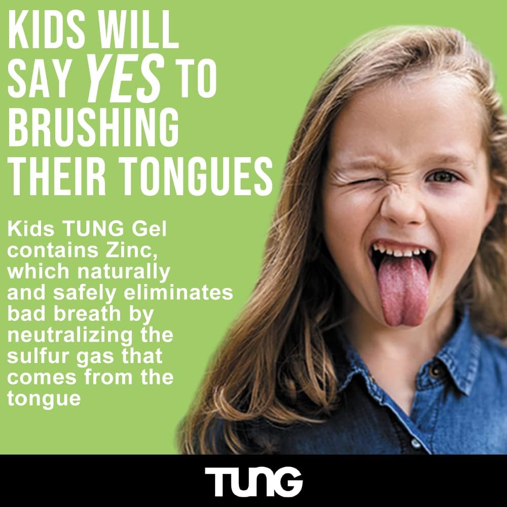 Tongue Cleaner Gel for Kids, Kids Tongue Cleaner Paste, Children's Tongue Scraper, Childs Tongue Scrubber, Fight Bad Breath, Made in USA (Set of 2)