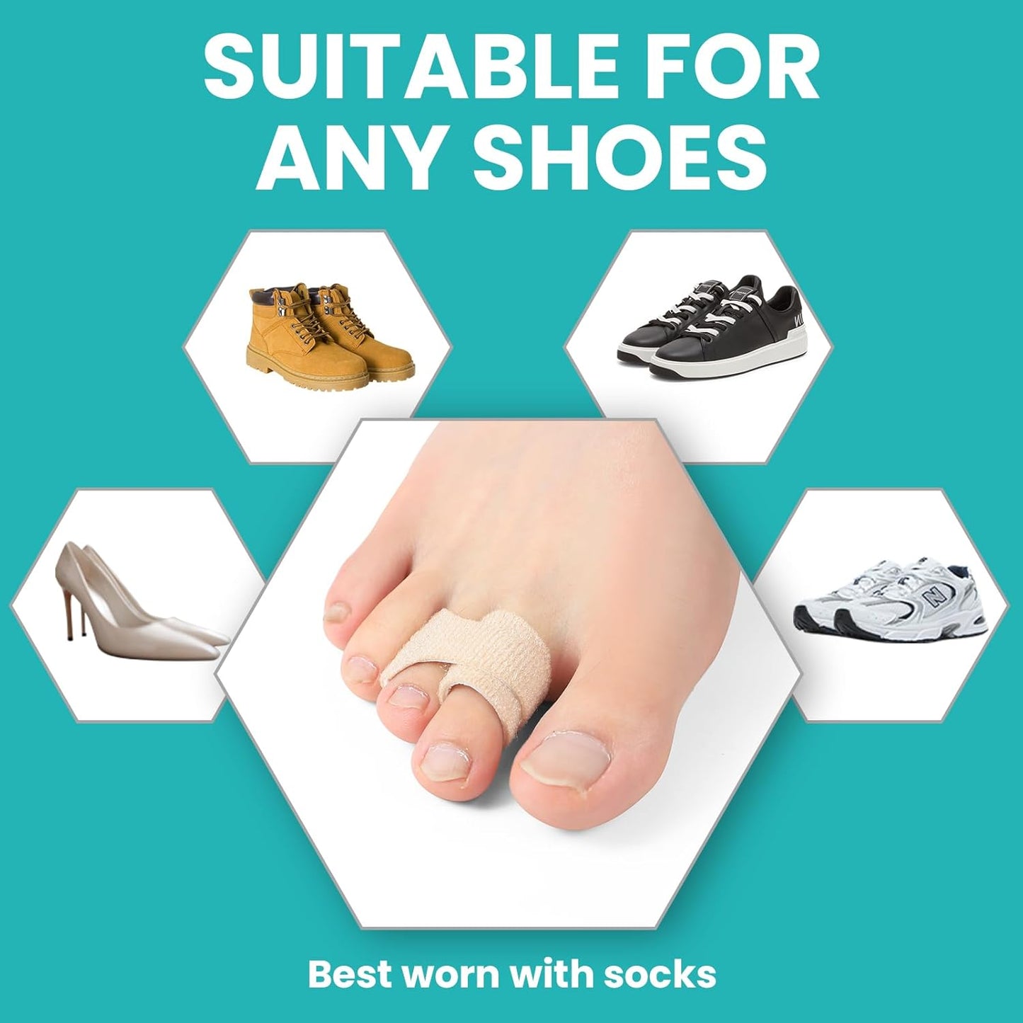 8 Pack Hammer Toe Corrector Toe Splint For Broken Toes,Brace Orthopedic Separator, Cushioned Bandages, Heal Wrap Toe Straighteners for Crooked Toes(brown)