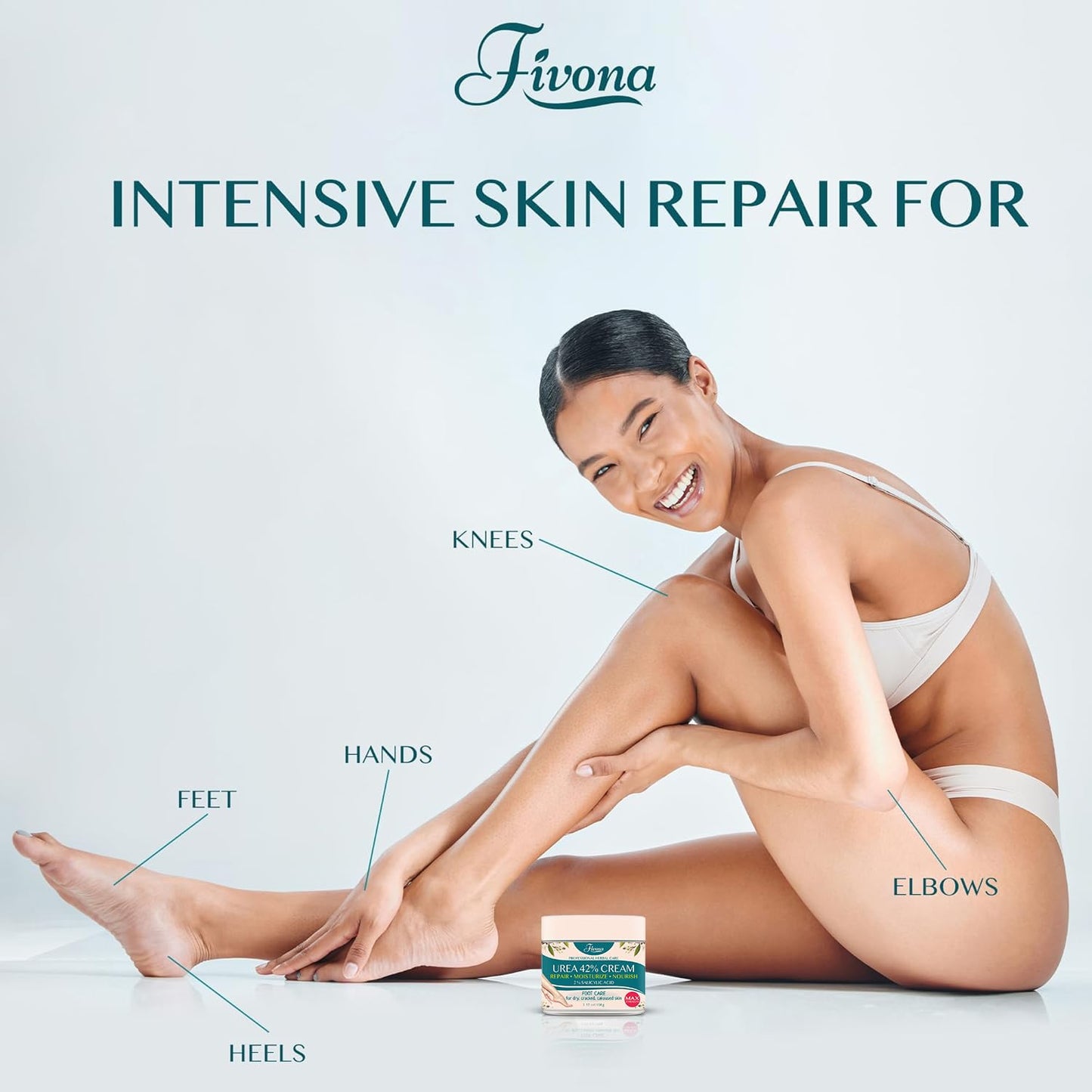 FIVONA 42% Urea Cream with 2% Salicylic Acid, Foot Cream for Feet Maximum Strength with Tea Tree and Aloe Vera Extracts Foot Lotion for Dry Cracked Heels, Callus Remover, Moisturizer Repair Cream