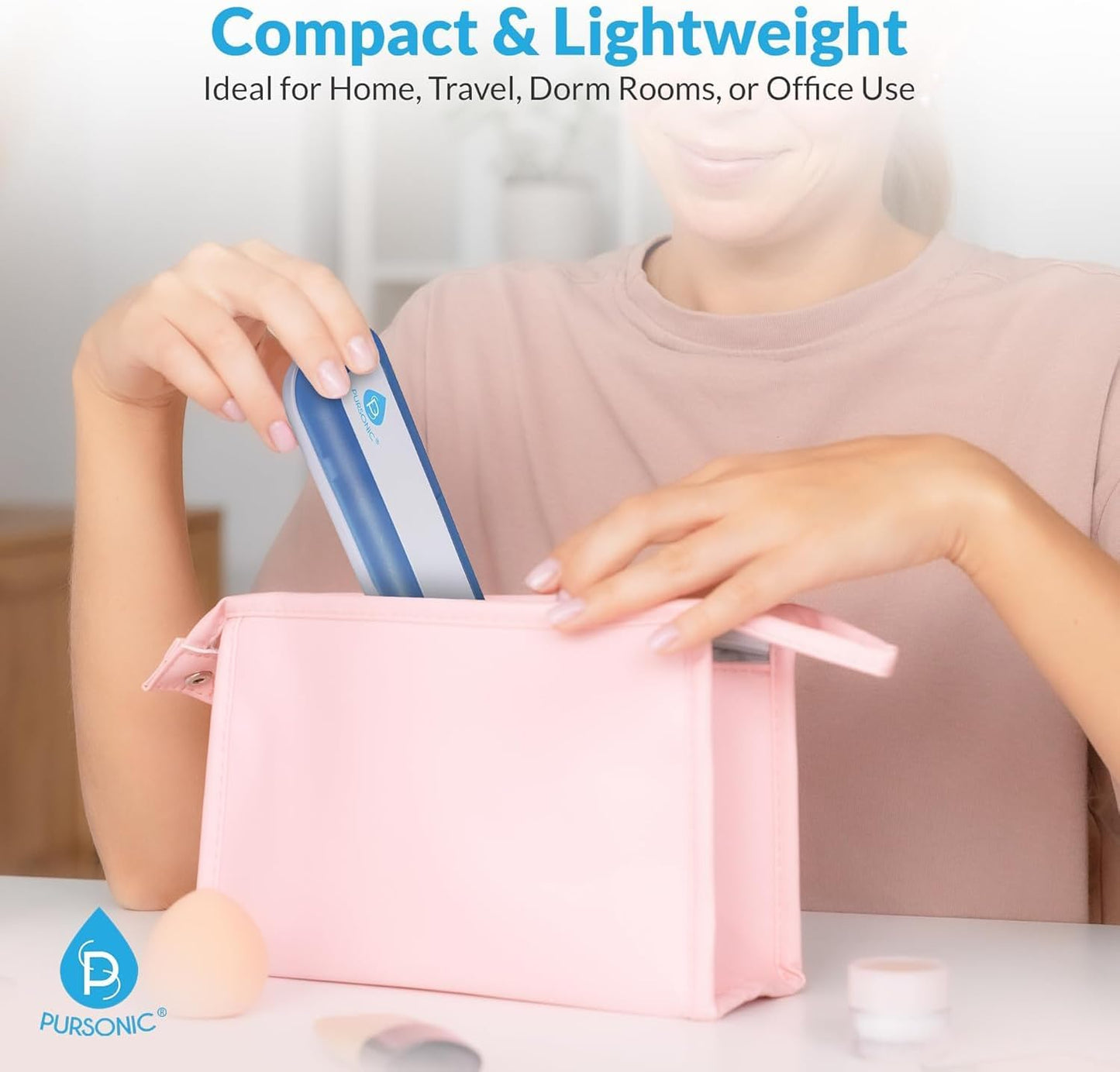 Pursonic Portable UV Toothbrush Sanitizer Case - Travel Toothbrush Sanitizer and Holder - for Electric and Manual Brush Heads with UV Light & Auto Shut Off Timer (2 Pack)