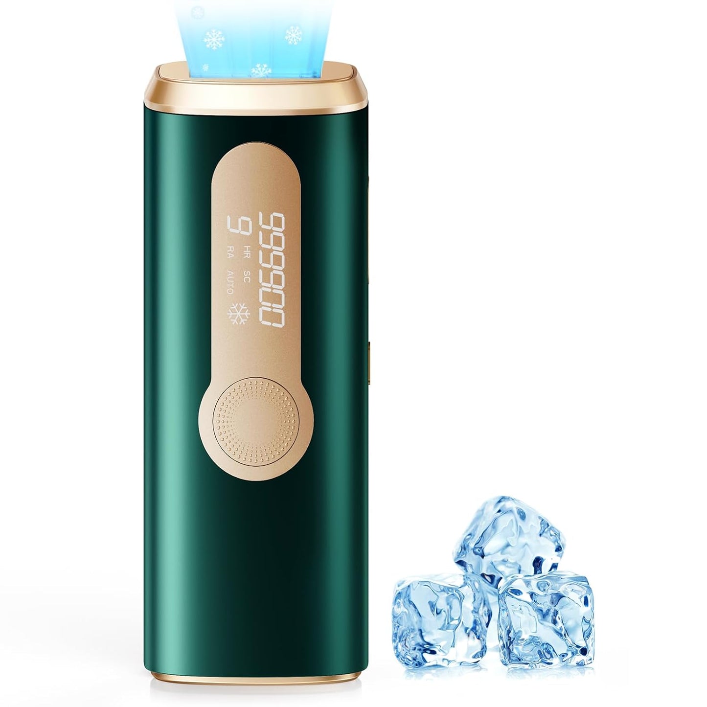 Laser Hair Removal, IPL Laser Hair Removal Device for Women & Men, Safe at-Home Nearly Painless 45°F Ice-Cooling Contact, Long-Lasting Result for Full Body & Face, Dark Green