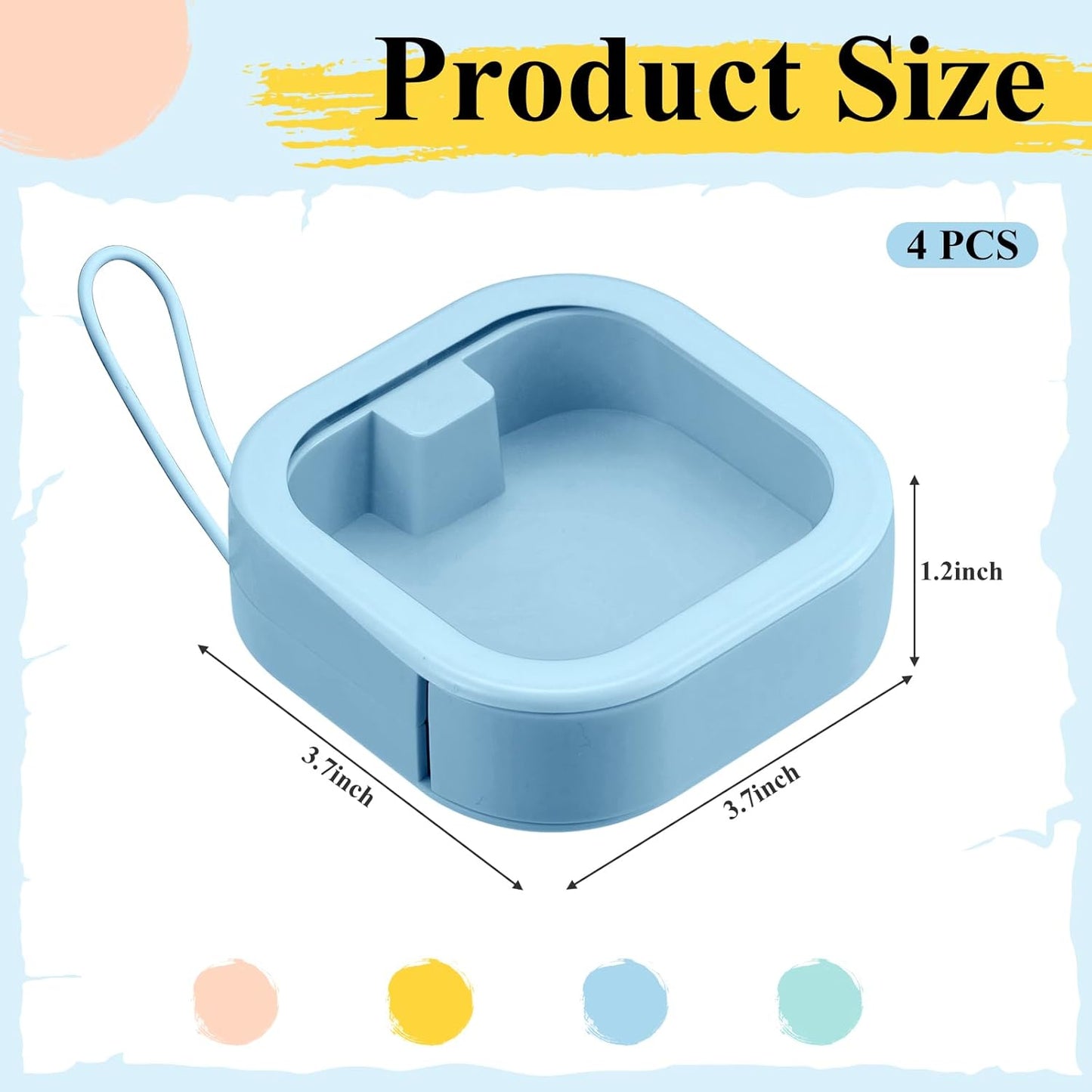 Kathfly 4 Pcs Vivid Colors Hair Tie Organizer Portable Hair Accessory Storage Containers Stackable Tie Bobby Pin Holder Home Cotton Swab Dispenser Accessories Jewelry Organizer Box